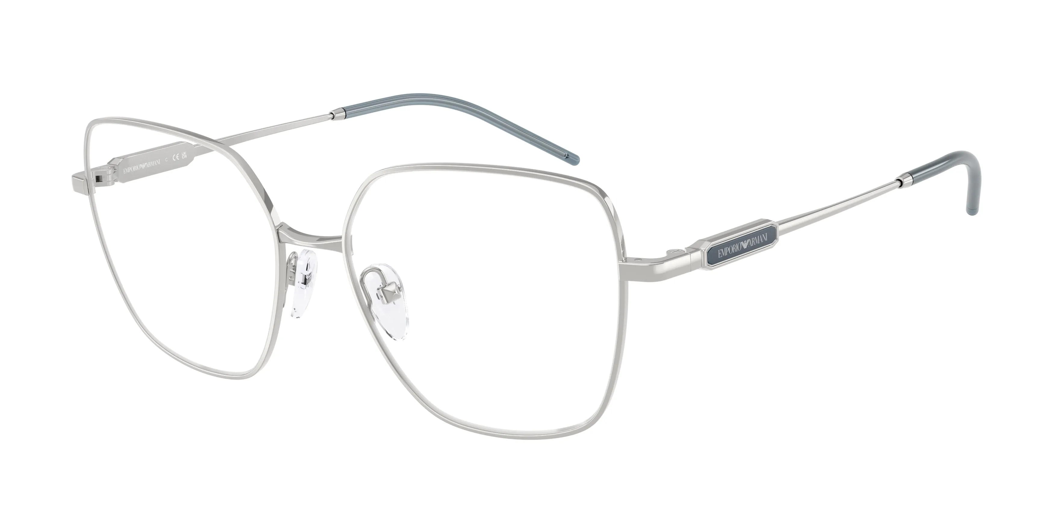 Emporio Armani EA1192 3015 Montature da vista Metallo Argento Trasparente Geometrica Normale - immagine 1