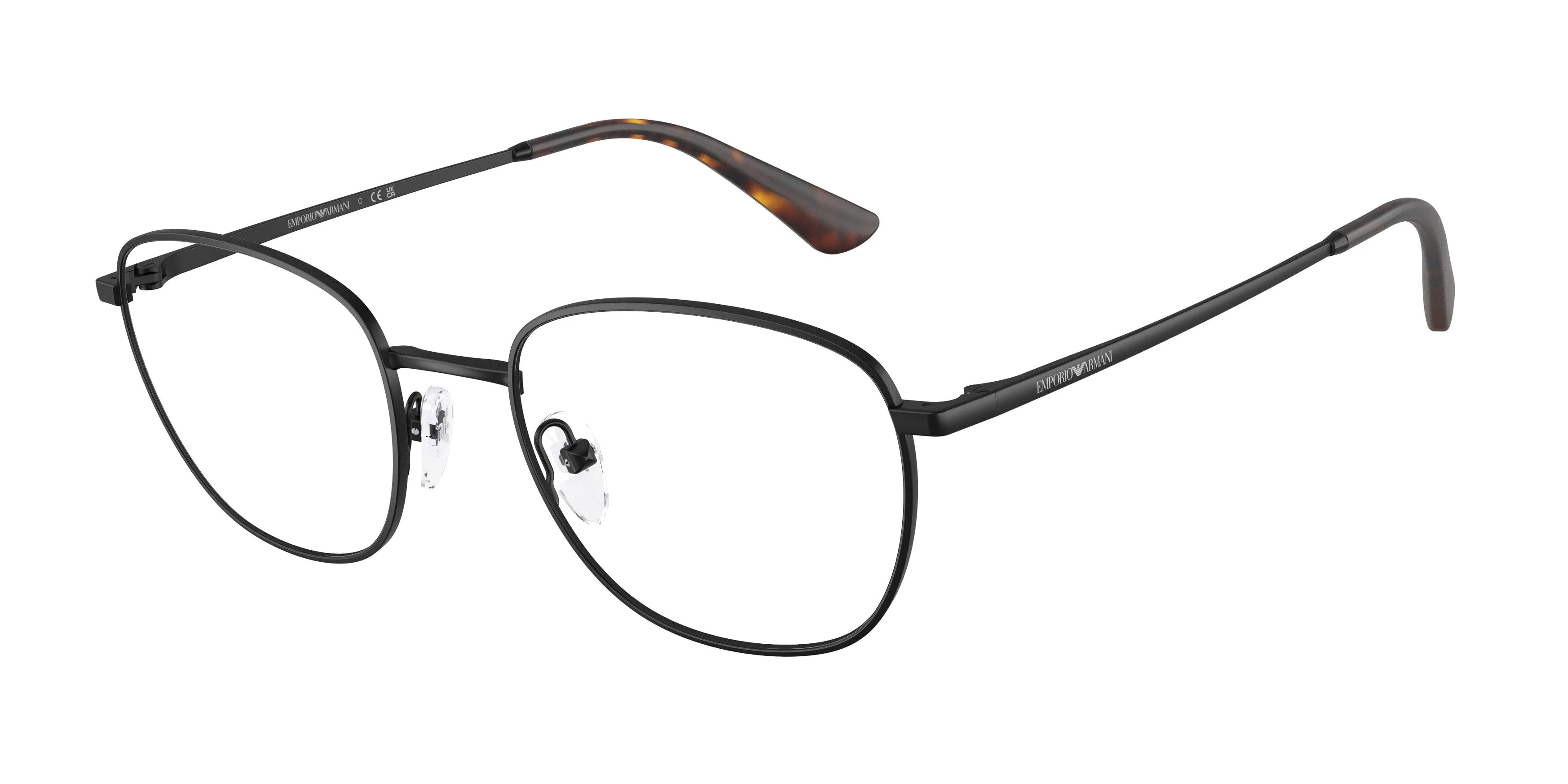 Emporio Armani EA1191 3001 Montature da vista Metallo Nero Trasparente Rotonda Normale - immagine 1