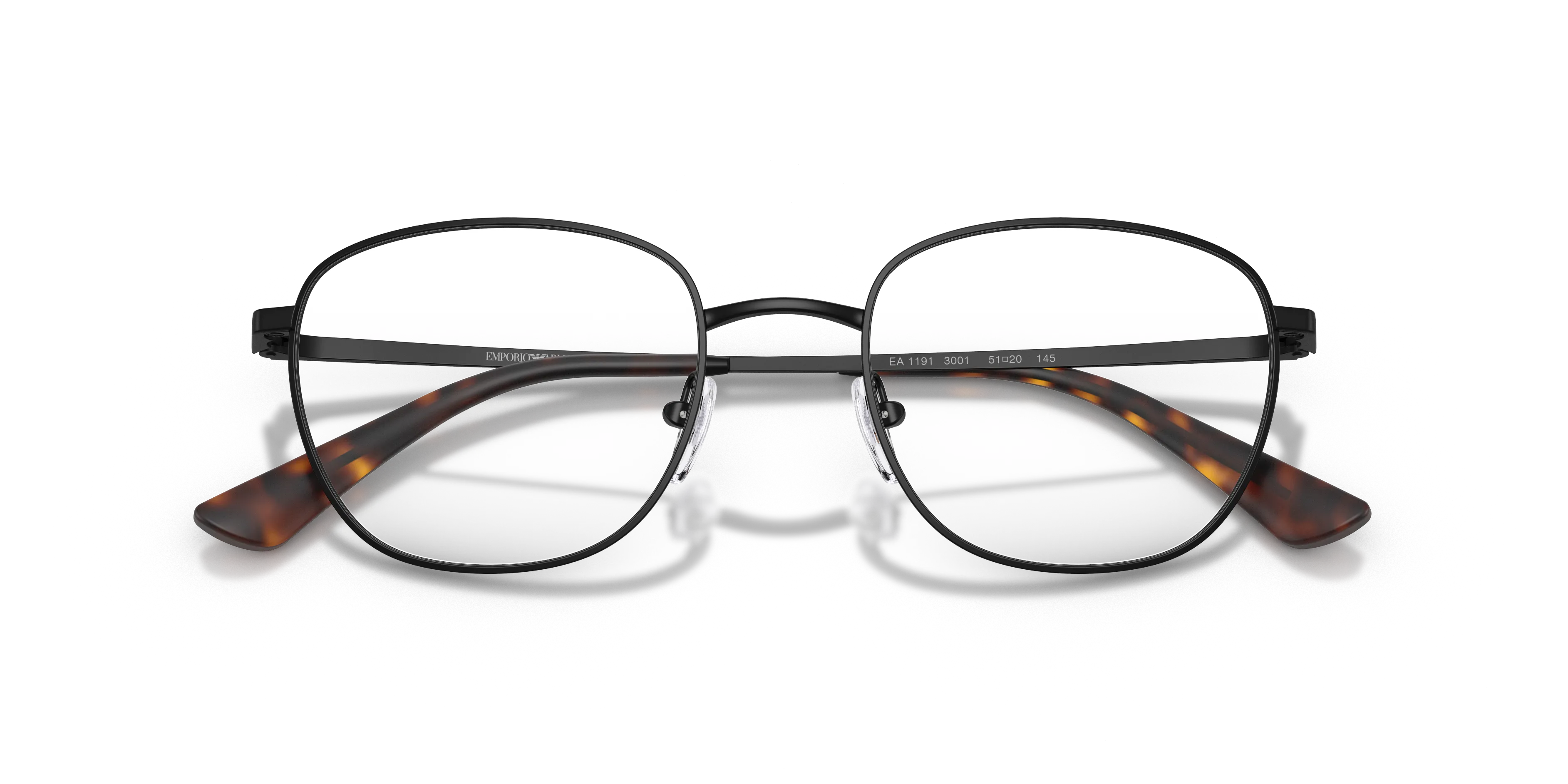 Emporio Armani EA1191 3001 Montature da vista Metallo Nero Trasparente Rotonda Normale - immagine 2