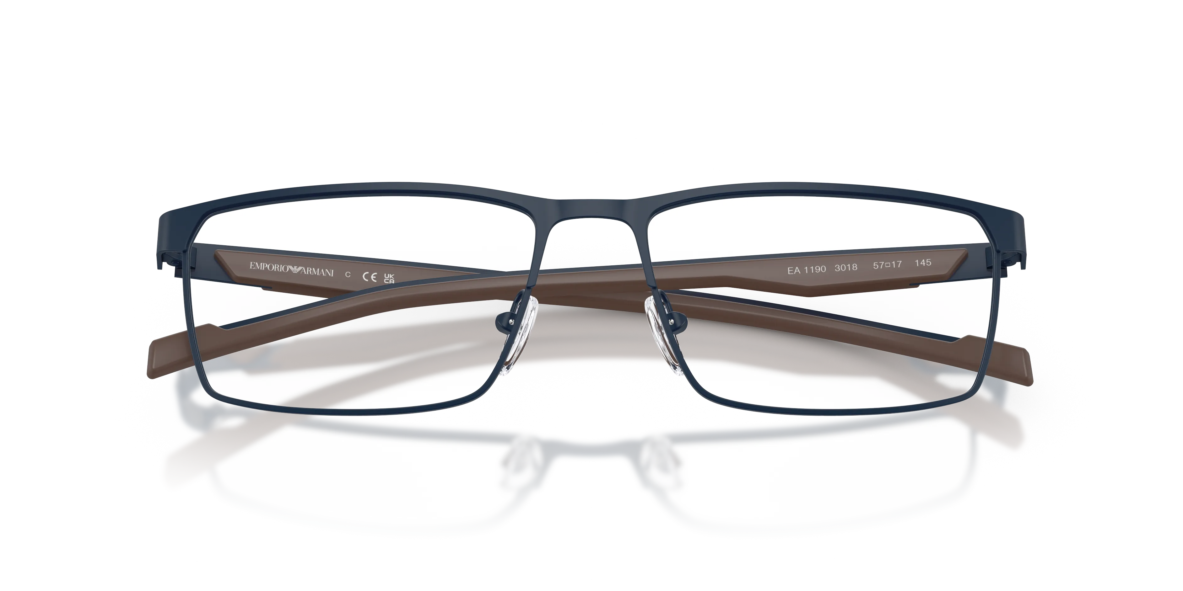 Emporio Armani EA1190 3018 Montature da vista Metallo Blu Trasparente Squadrata Normale - immagine 2