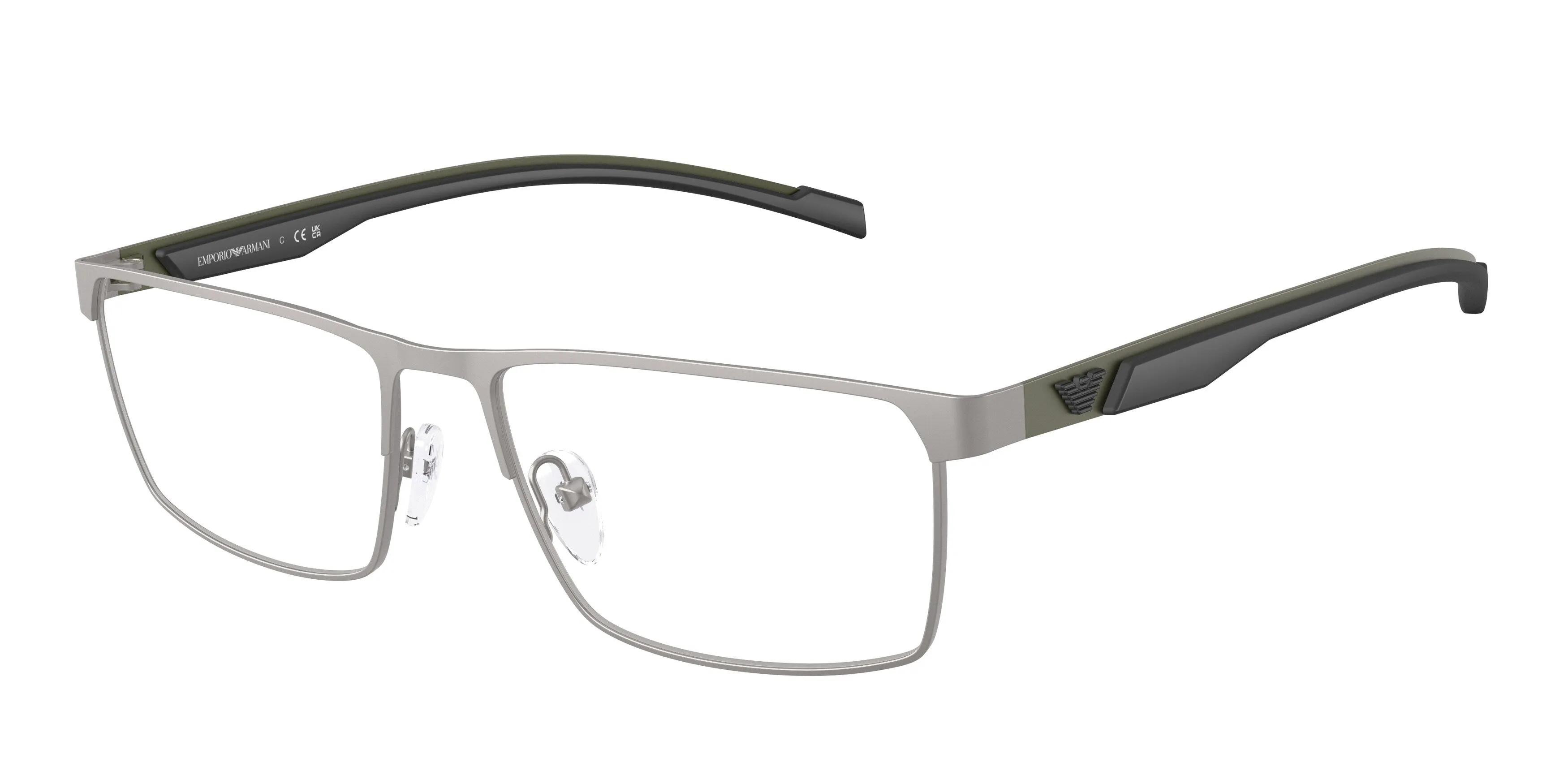 Emporio Armani EA1190 3003 Montature da vista Metallo Grigio Trasparente Squadrata Normale - immagine 1
