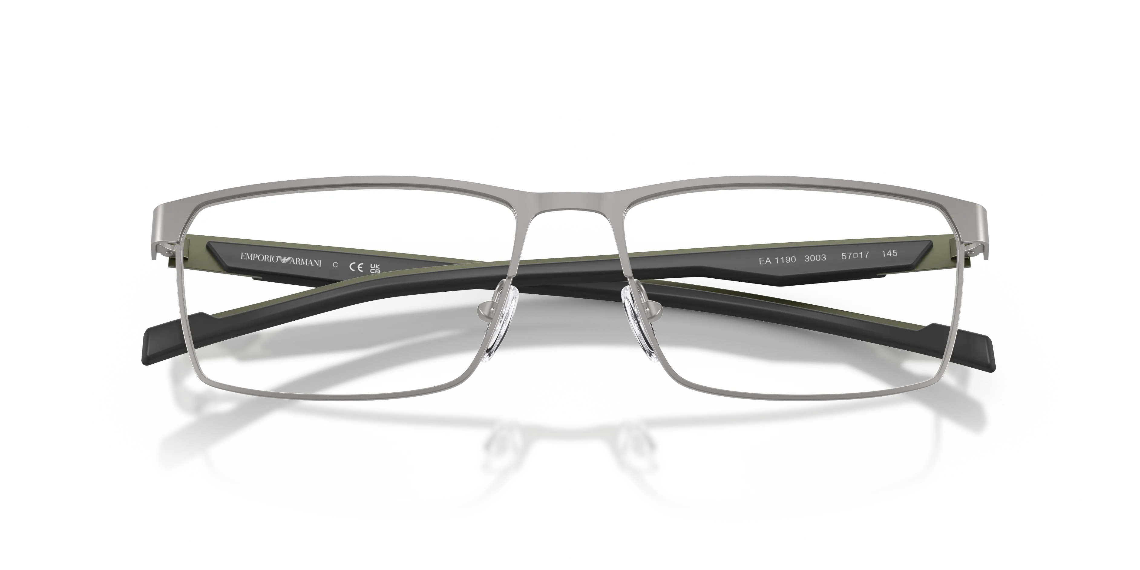 Emporio Armani EA1190 3003 Montature da vista Metallo Grigio Trasparente Squadrata Normale - immagine 2