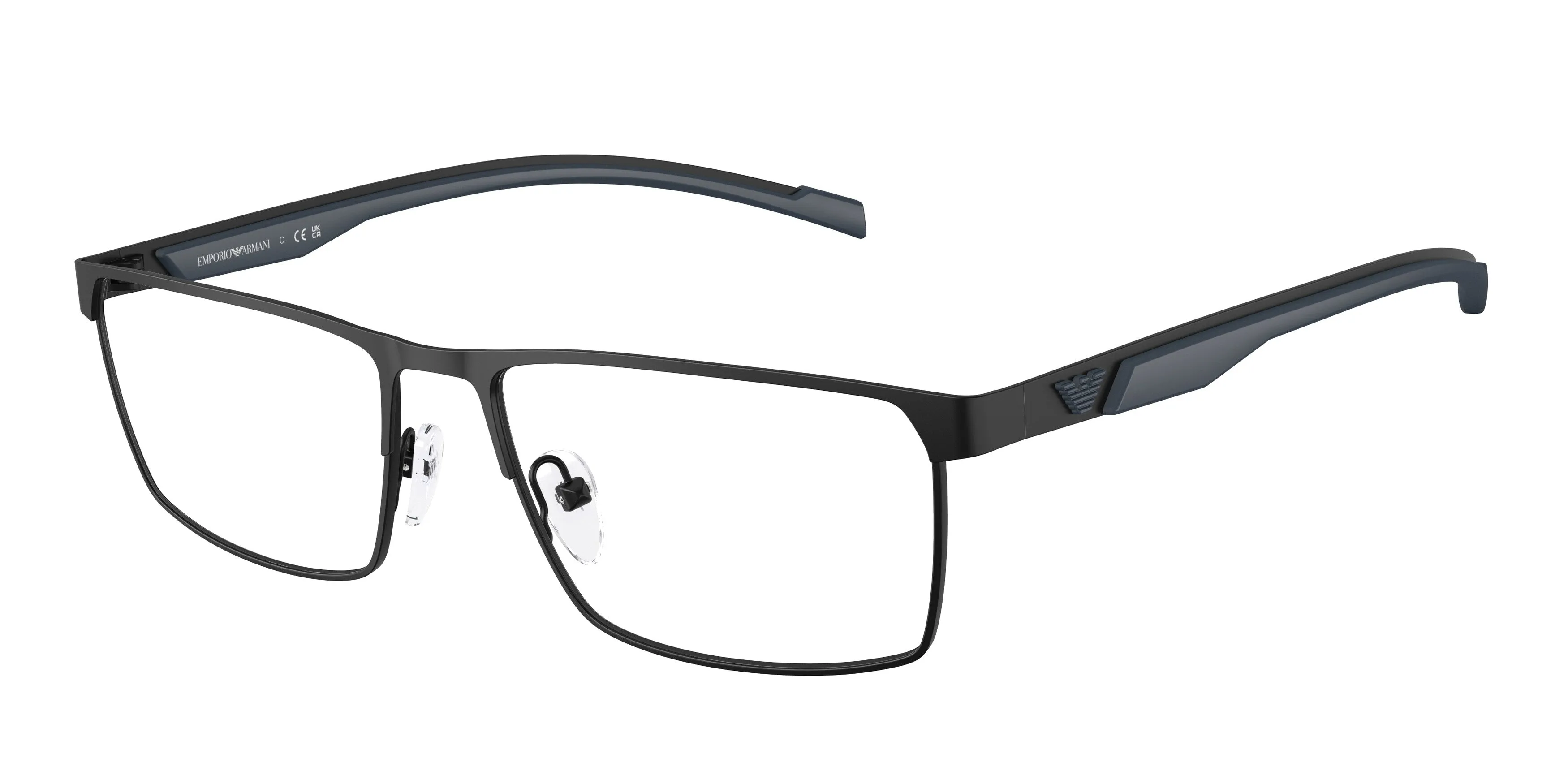 Emporio Armani EA1190 3001 Montature da vista Metallo Nero Trasparente Squadrata Normale - immagine 1