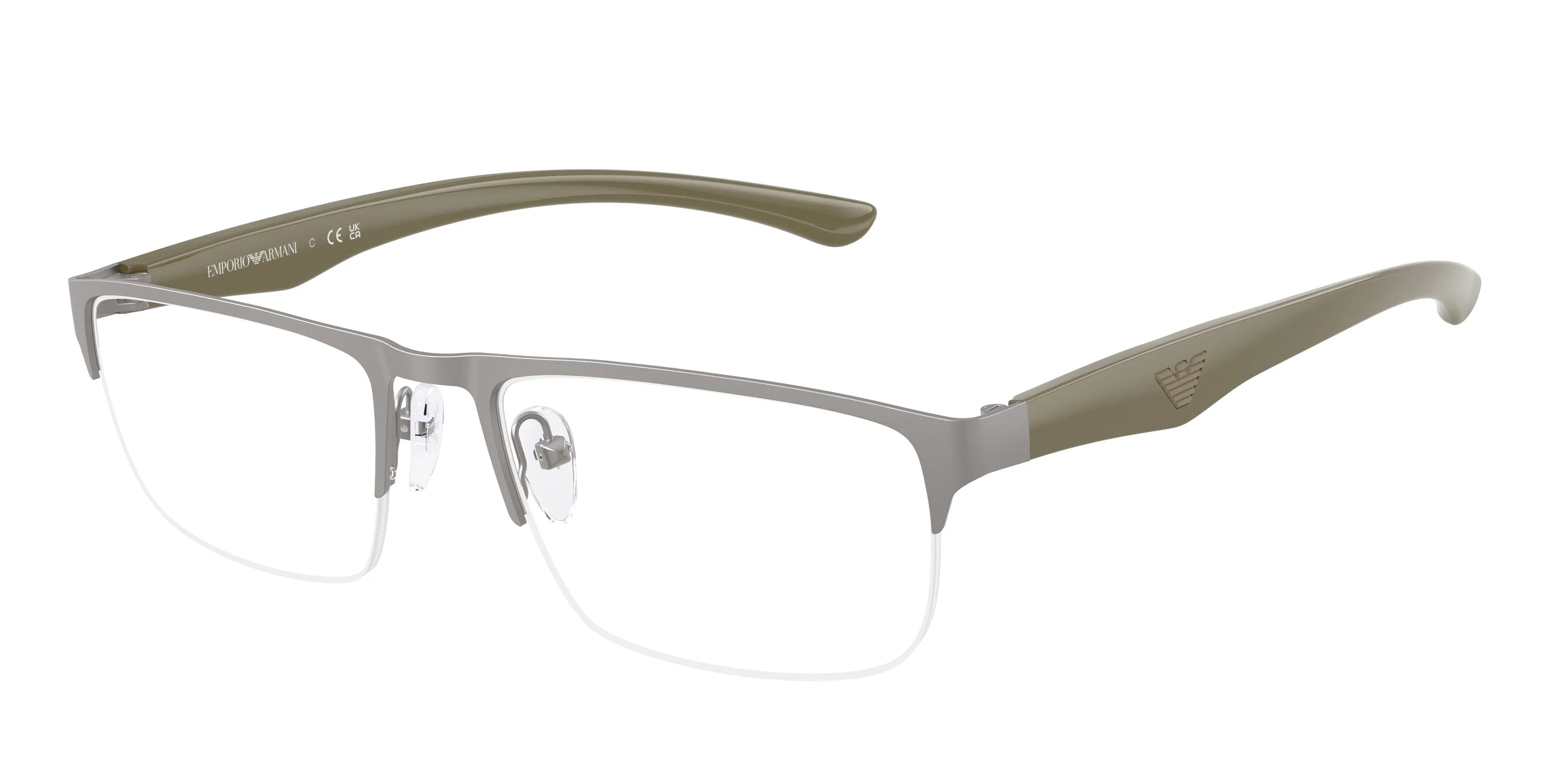 Emporio Armani EA1189 3003 Montature da vista Metallo Grigio Trasparente Squadrata Normale - immagine 1