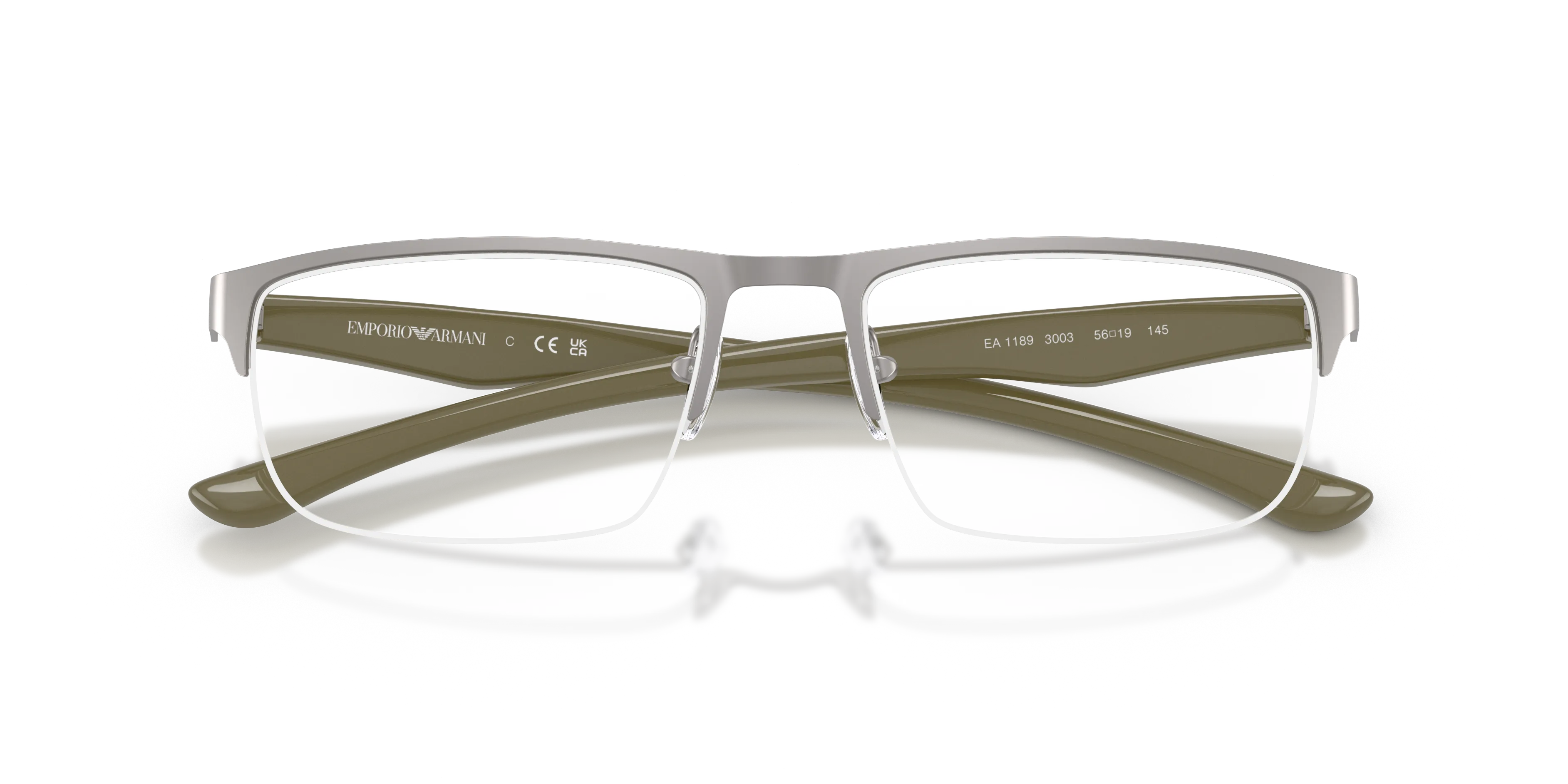 Emporio Armani EA1189 3003 Montature da vista Metallo Grigio Trasparente Squadrata Normale - immagine 2