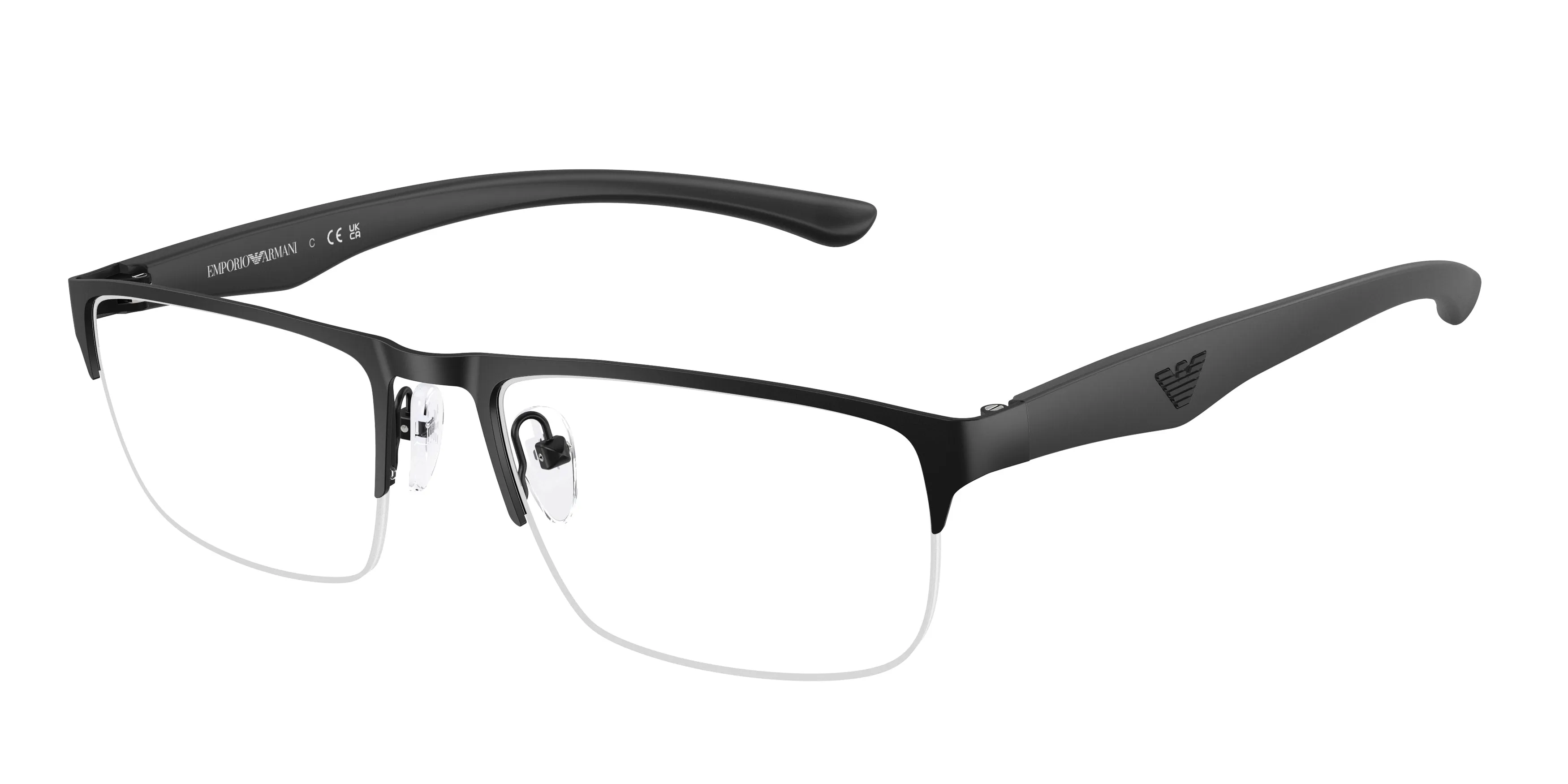 Emporio Armani EA1189 3001 Montature da vista Metallo Nero Trasparente Squadrata Normale - immagine 1