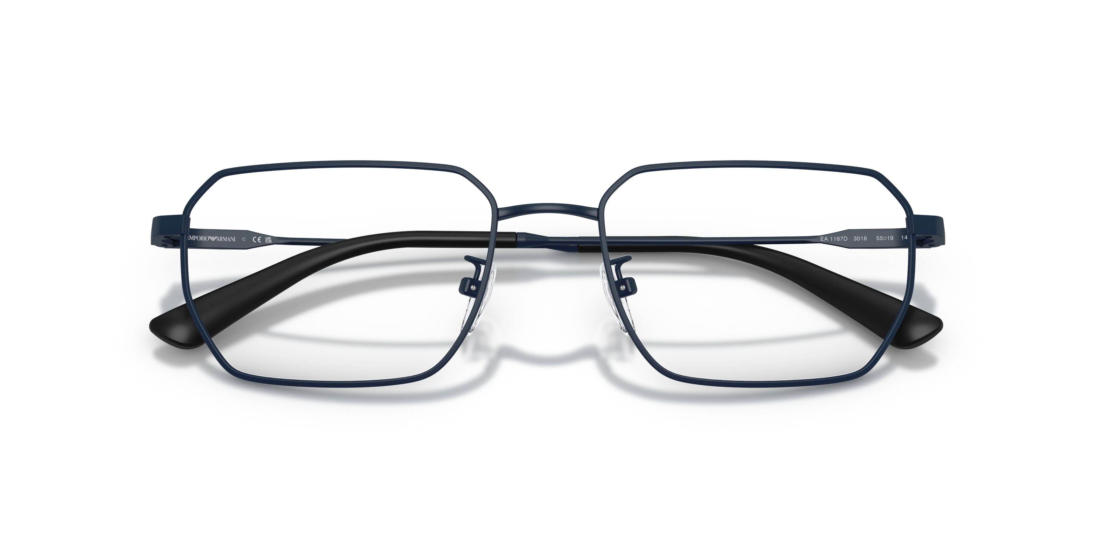 Emporio Armani EA1187TD 3018 Montature da vista Titanio Blu Trasparente Rotonda Normale - immagine 2