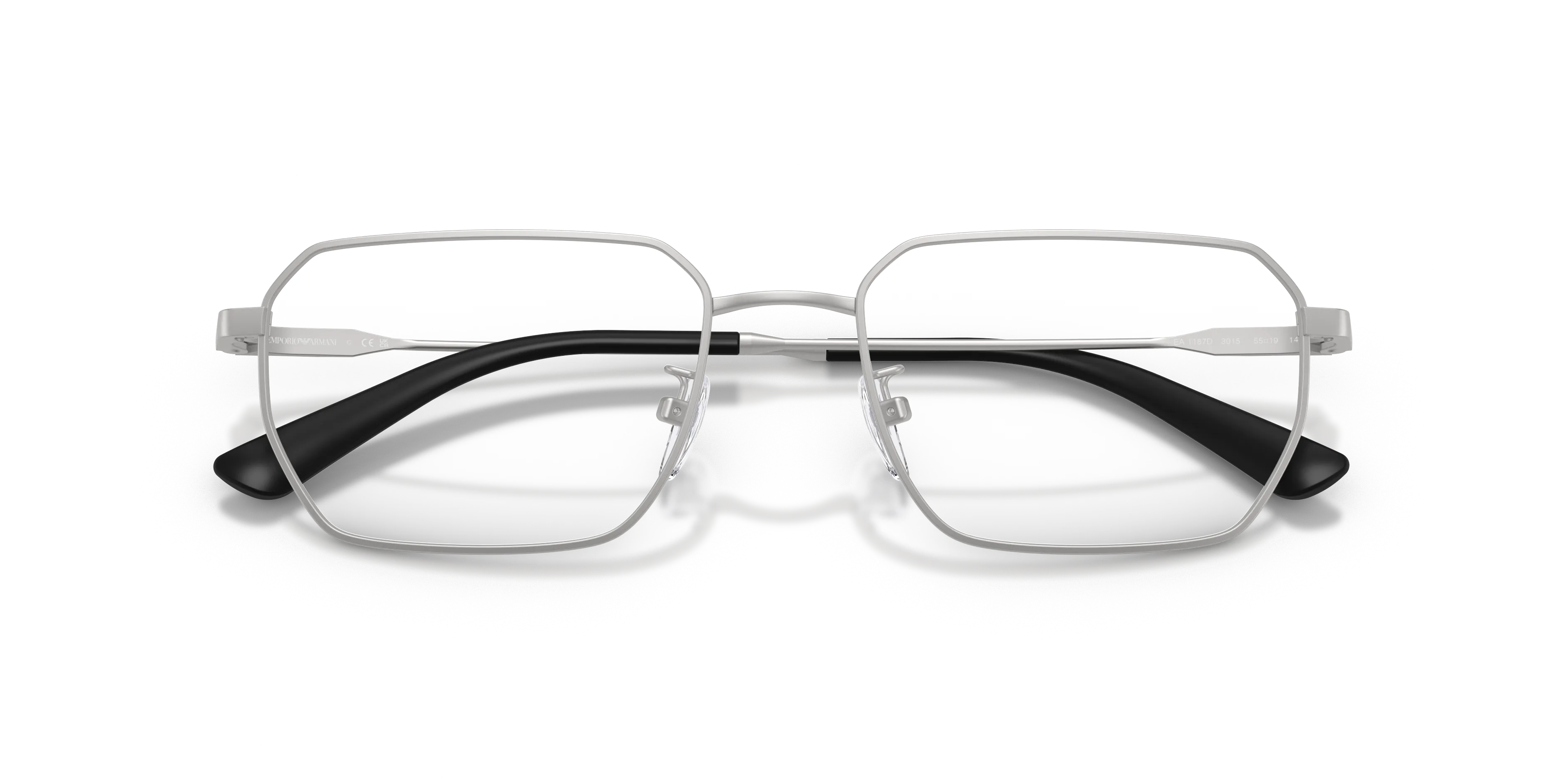 Emporio Armani EA1187TD 3015 Montature da vista Titanio Argento Trasparente Rotonda Normale - immagine 2