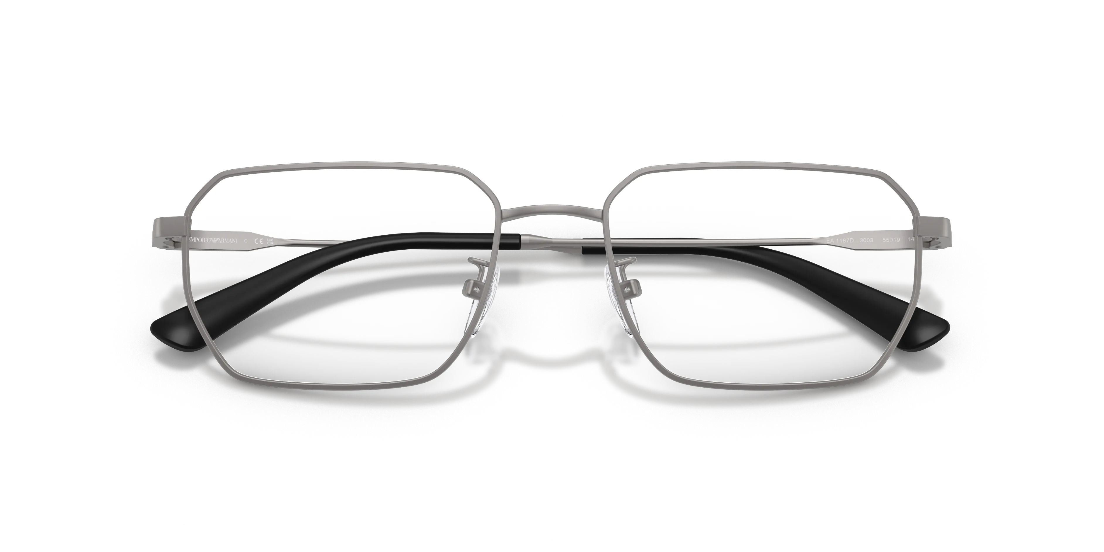 Emporio Armani EA1187TD 3003 Montature da vista Titanio Grigio Trasparente Rotonda Normale - immagine 2