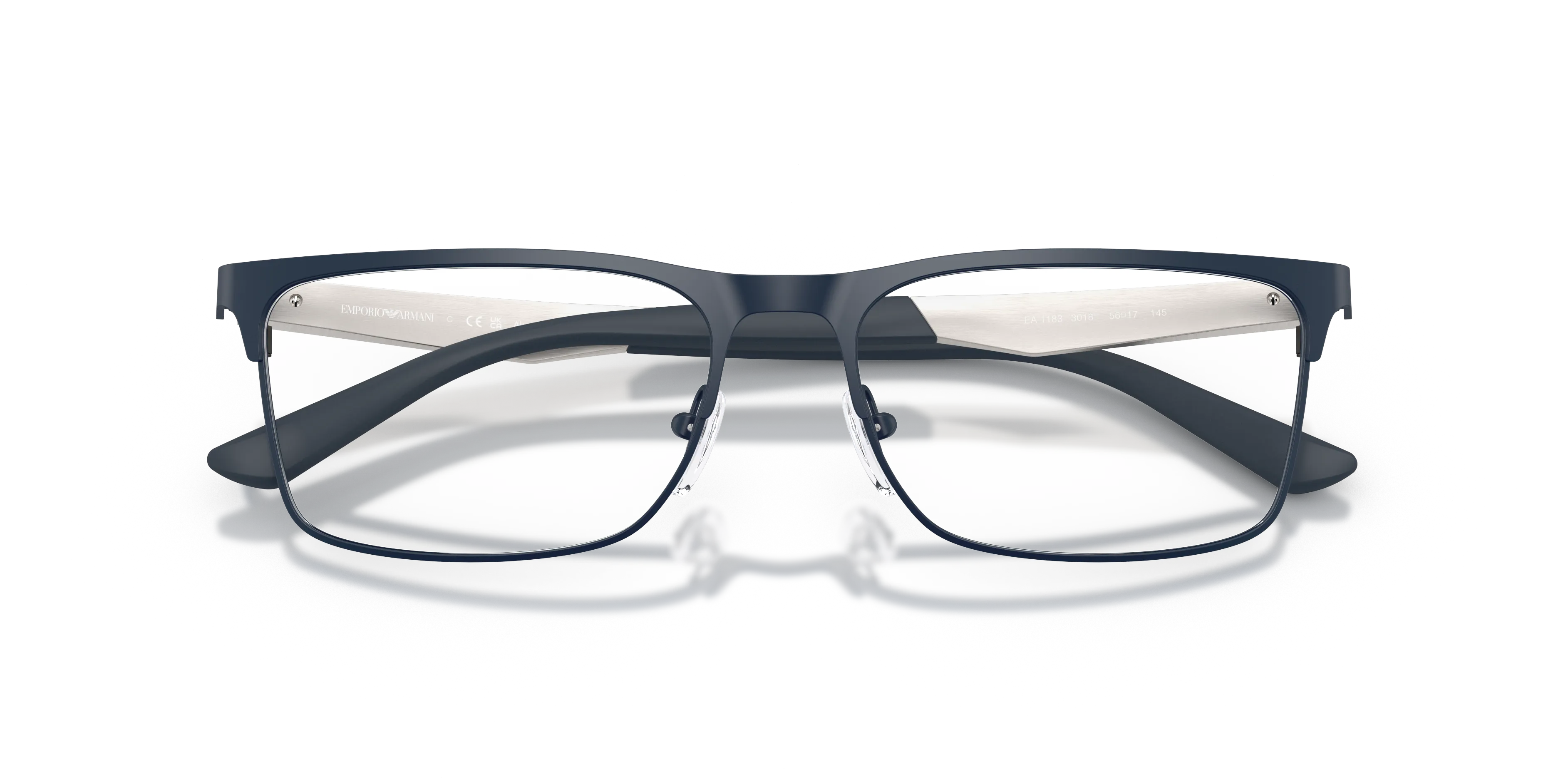 Emporio Armani EA1183 3018 Montature da vista Metallo Blu Trasparente Squadrata Normale - immagine 2