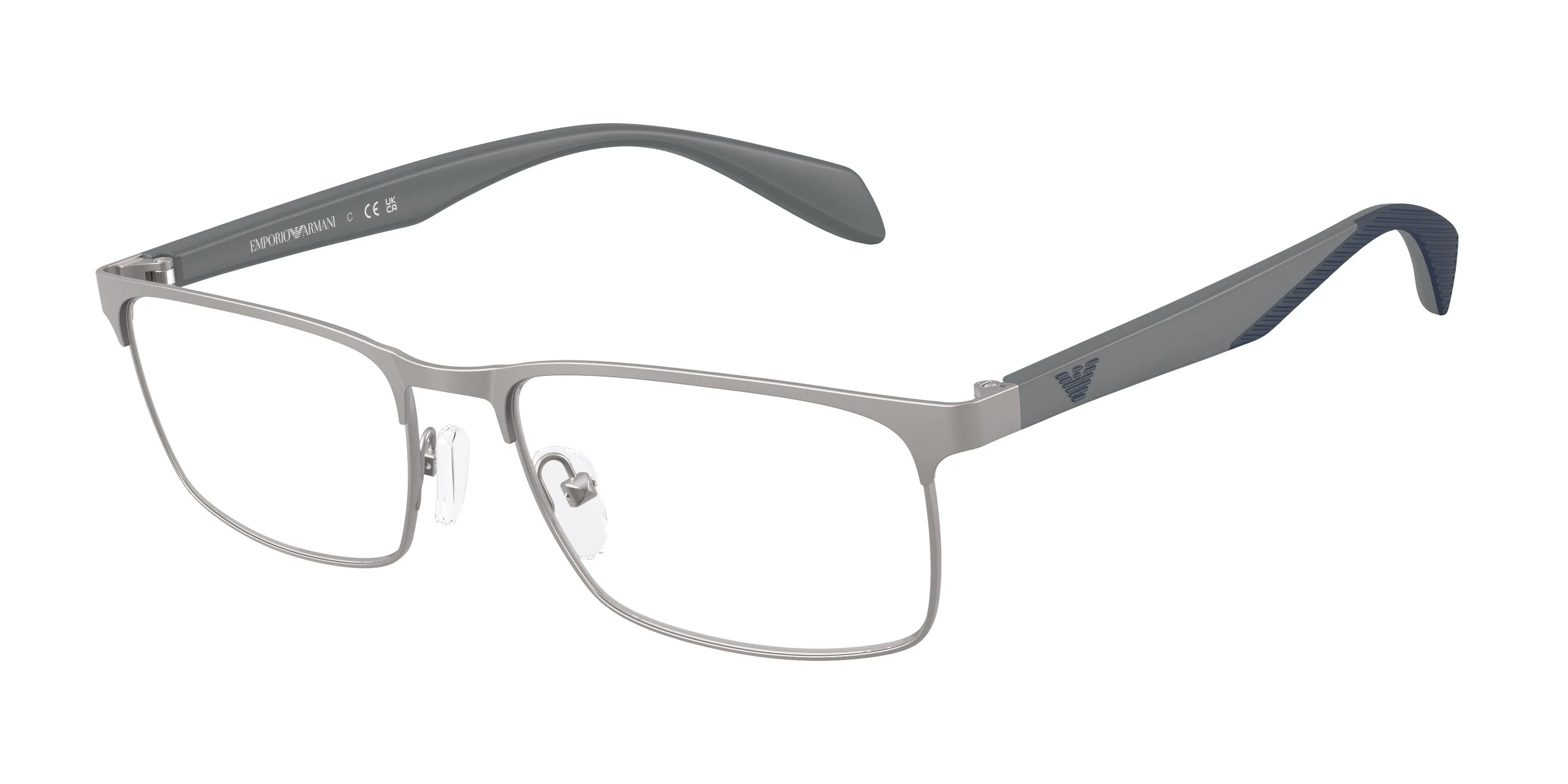 Emporio Armani EA1149 3003 Montature da vista Metallo Grigio Trasparente Squadrata Normale - immagine 1