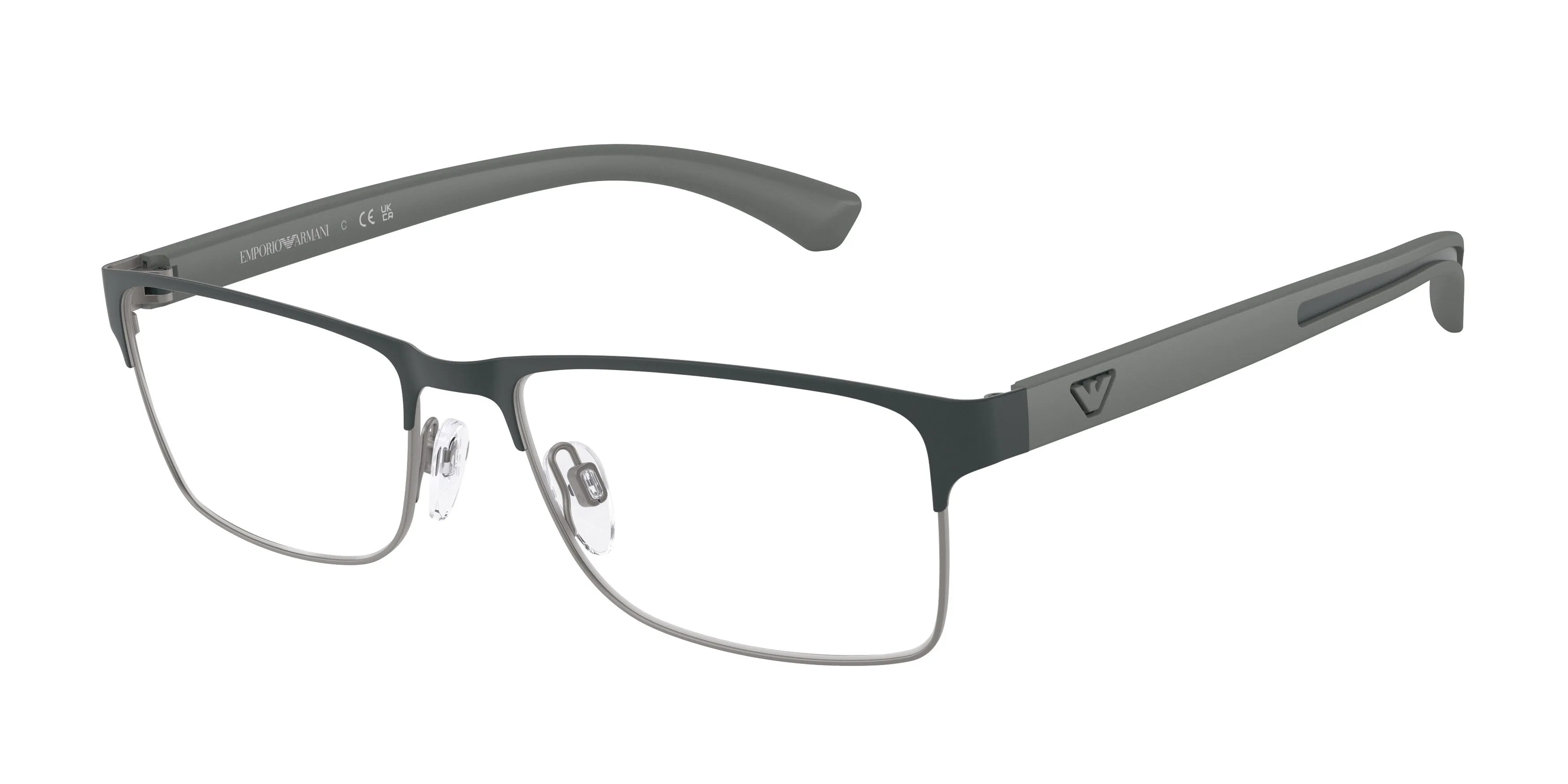 Emporio Armani EA1052 3443 Montature da vista Metallo Grigio Trasparente Squadrata Normale - immagine 1
