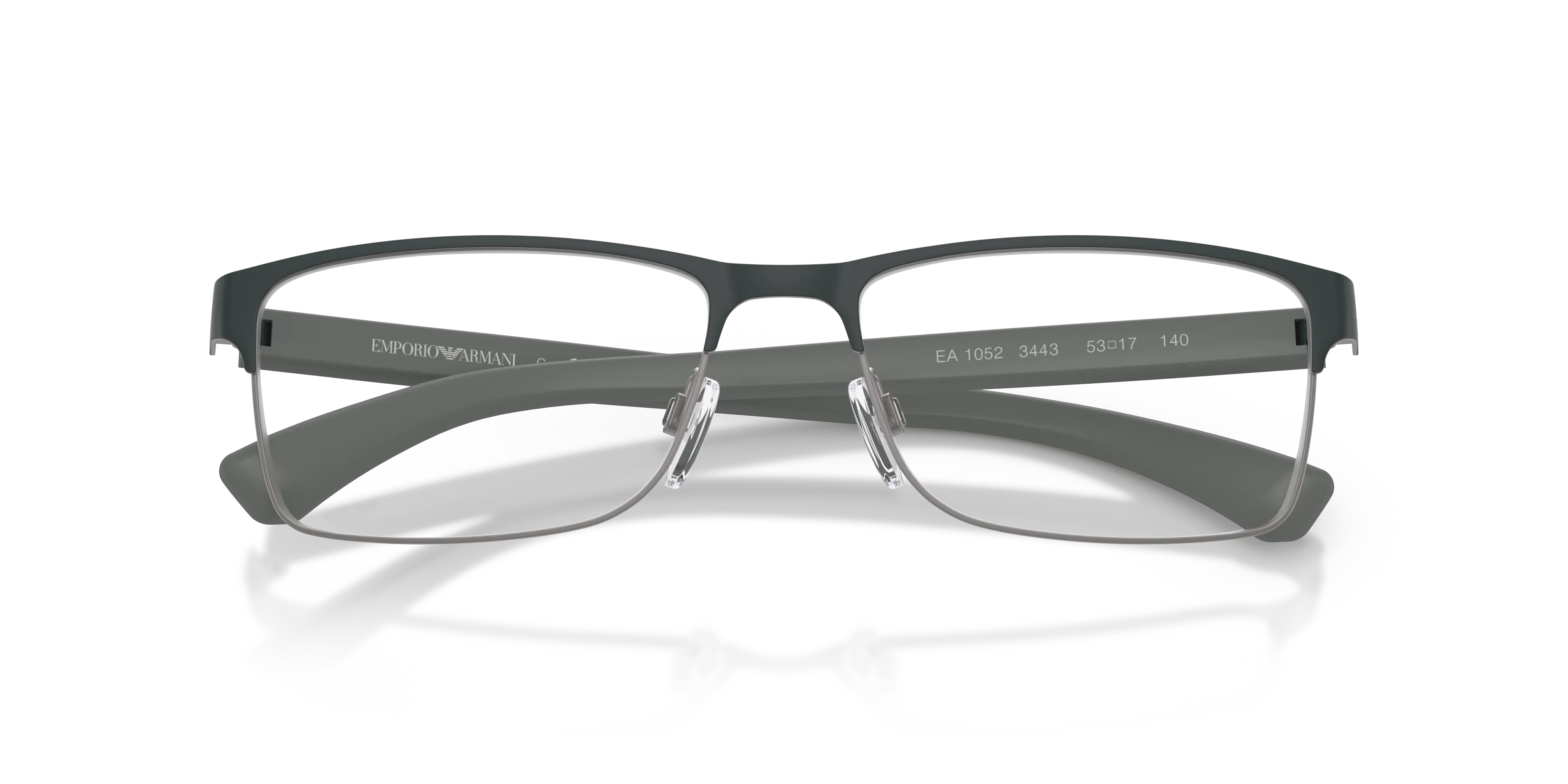 Emporio Armani EA1052 3443 Montature da vista Metallo Grigio Trasparente Squadrata Normale - immagine 2