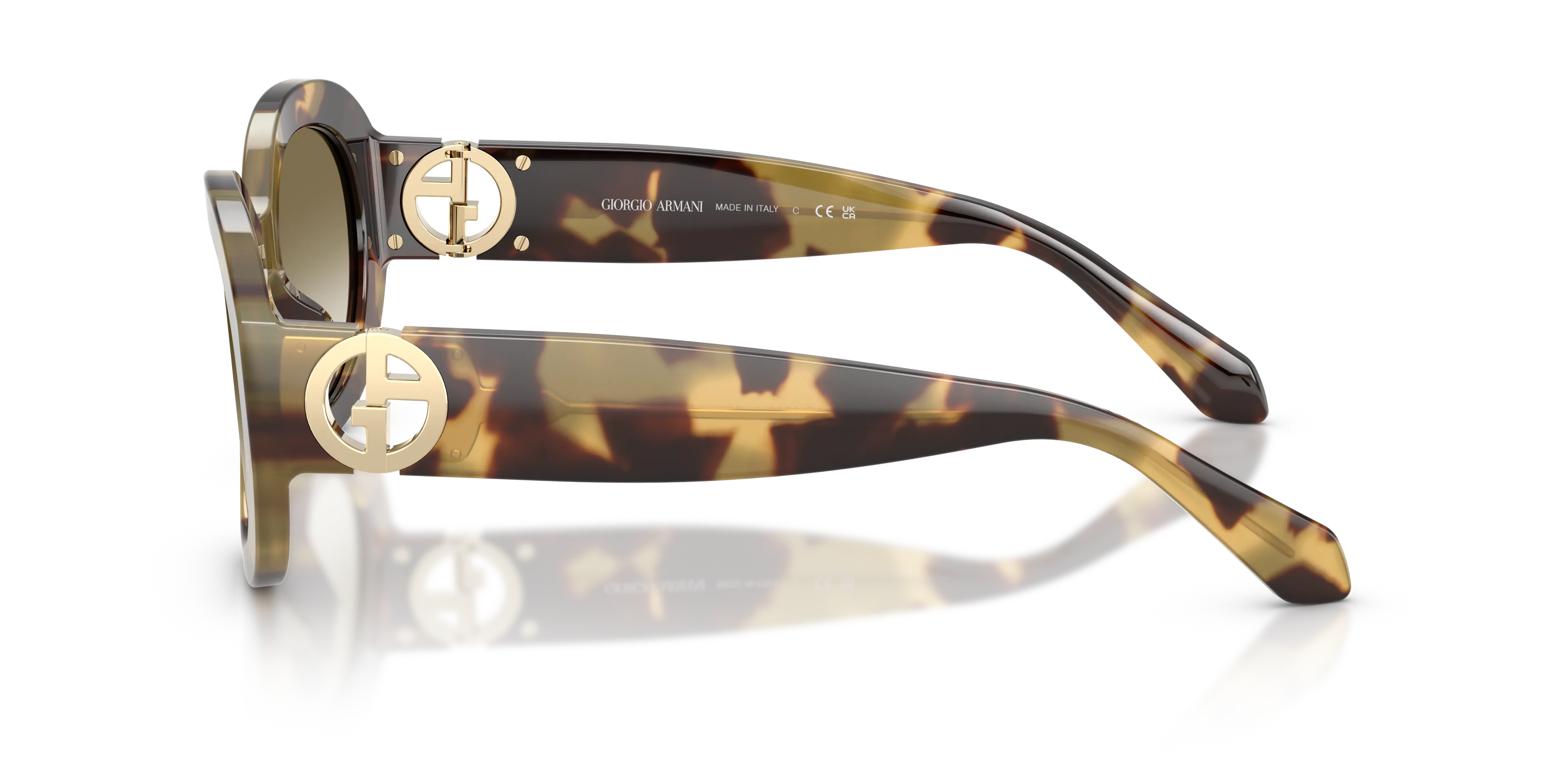 Giorgio Armani AR8269U 630113 Occhiali da sole Acetato Tartaruga Marrone Rotonda Normale Sfumato - immagine 4