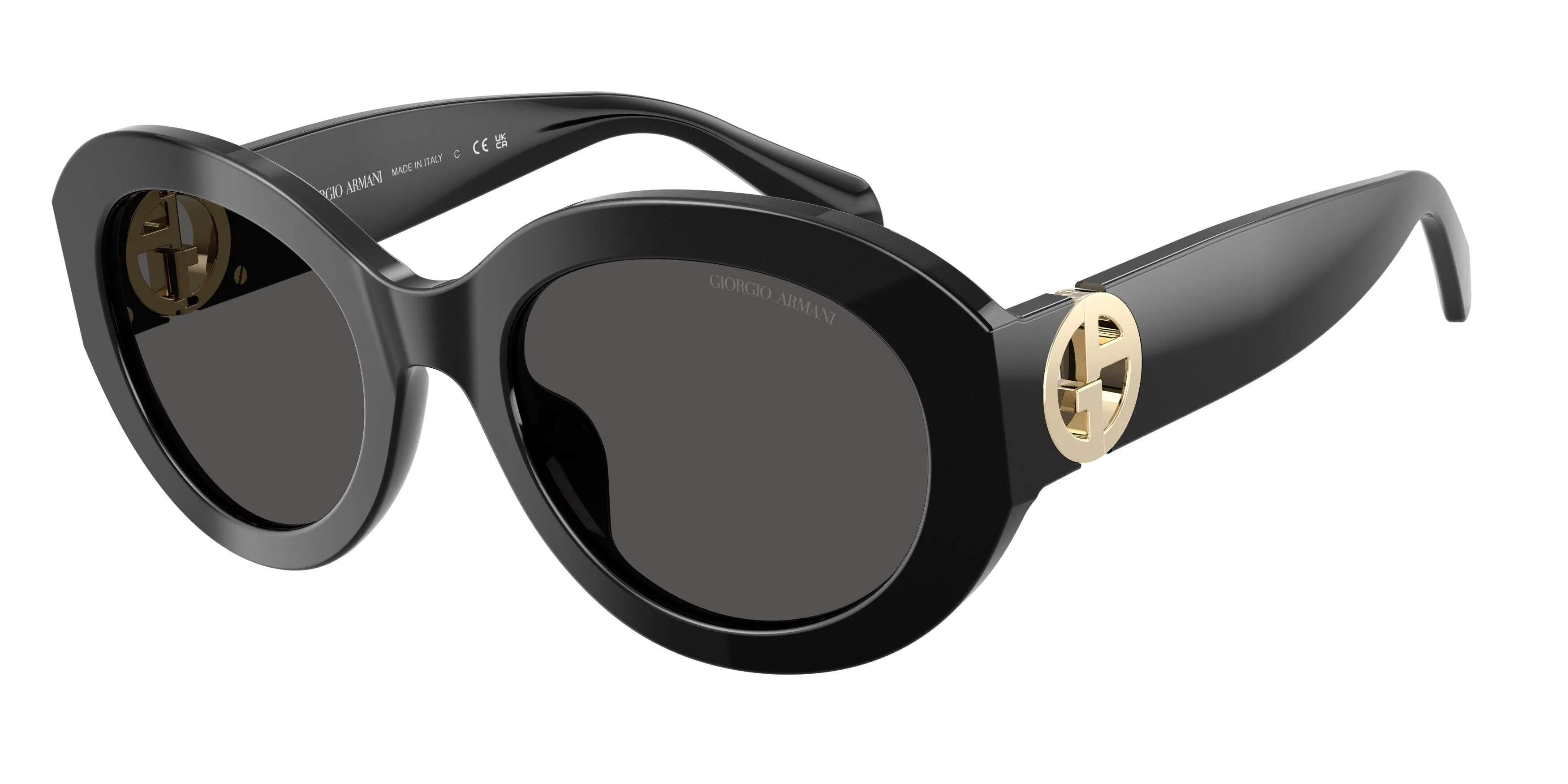 Giorgio Armani AR8269U 587587 Occhiali da sole Acetato Nero Grigio Rotonda Normale - immagine 1