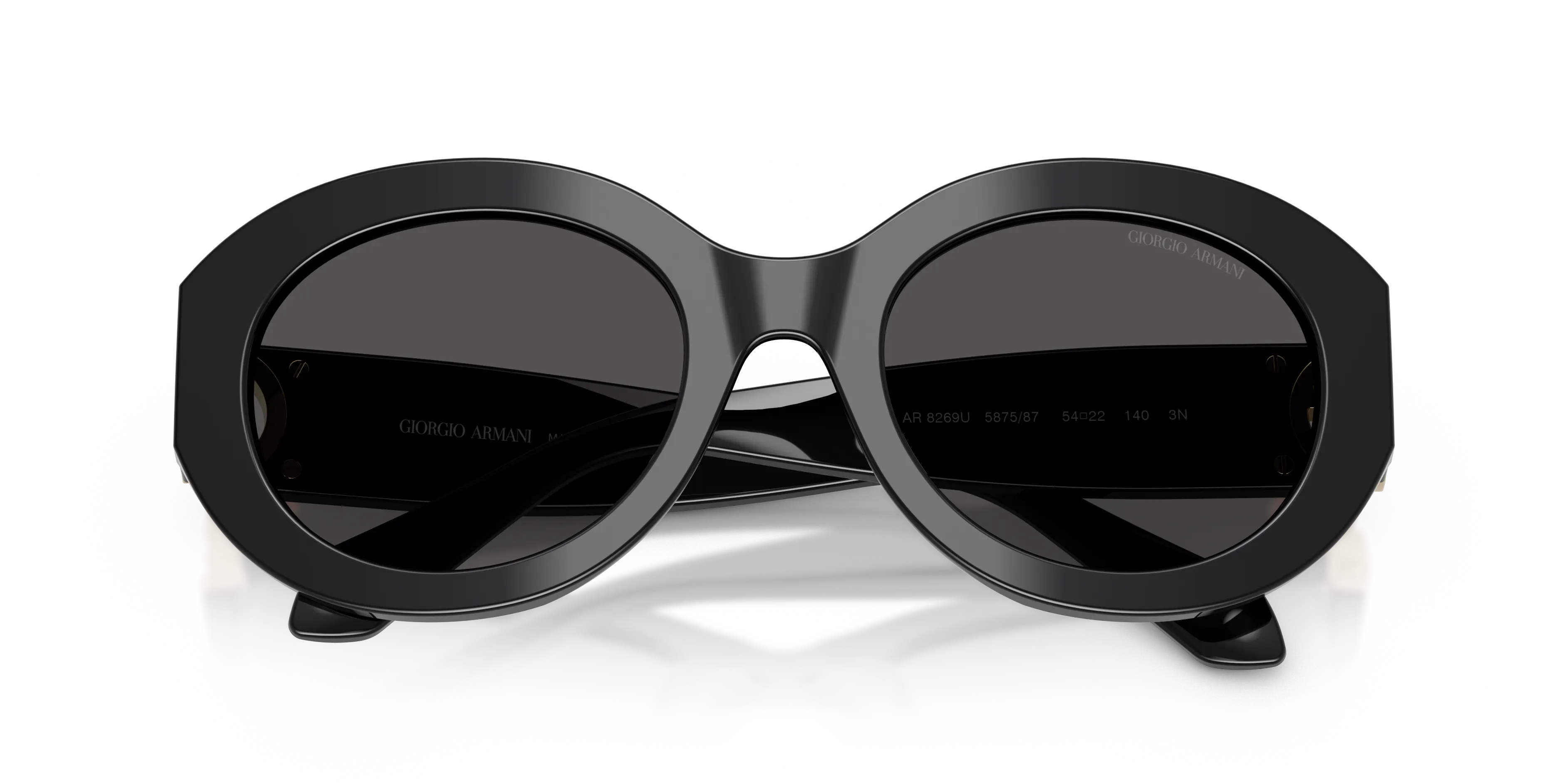 Giorgio Armani AR8269U 587587 Occhiali da sole Acetato Nero Grigio Rotonda Normale - immagine 2