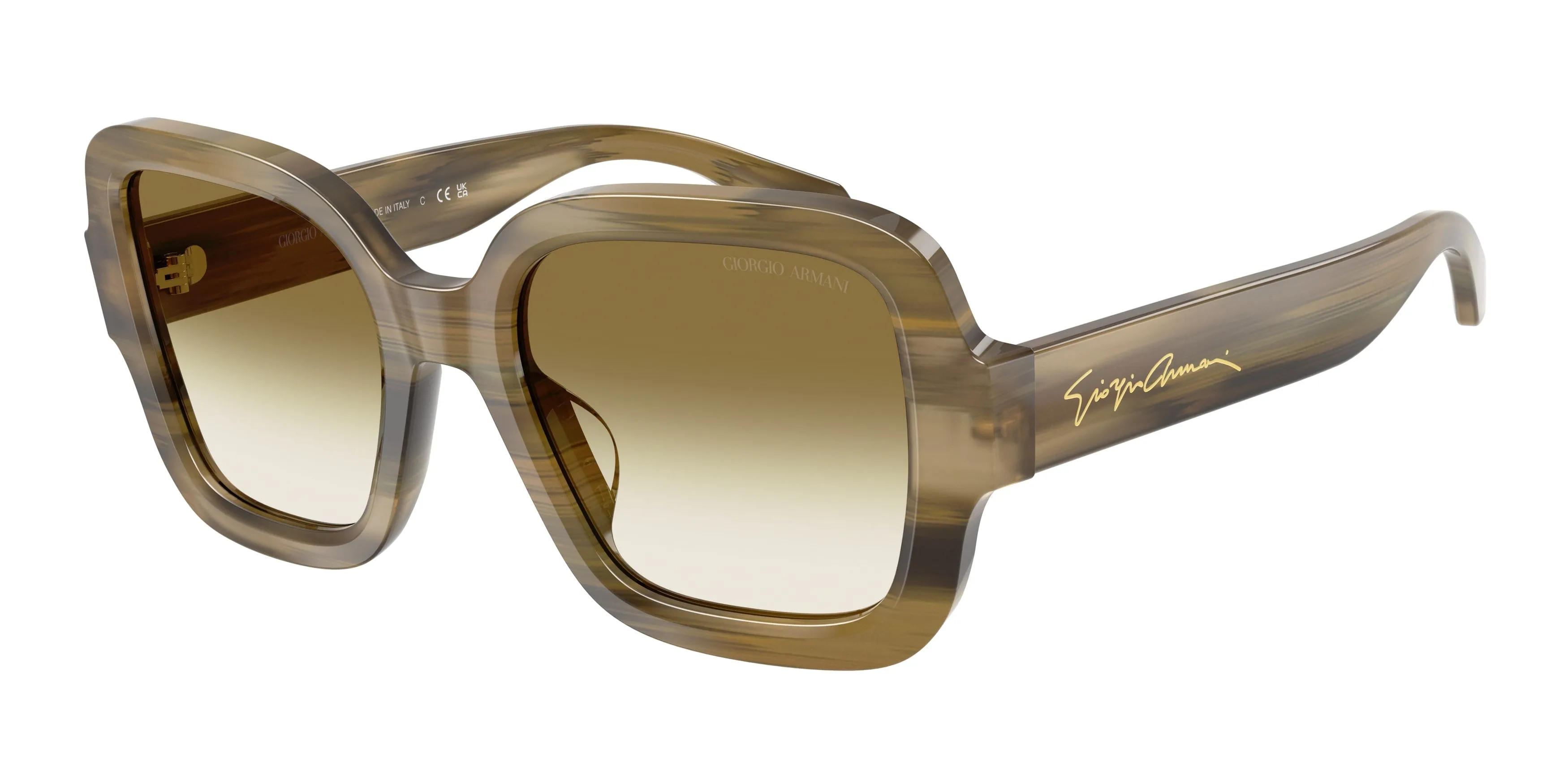 Giorgio Armani AR8268U 64808E Occhiali da sole Acetato Verde Verde Squadrata Normale Sfumato - immagine 1