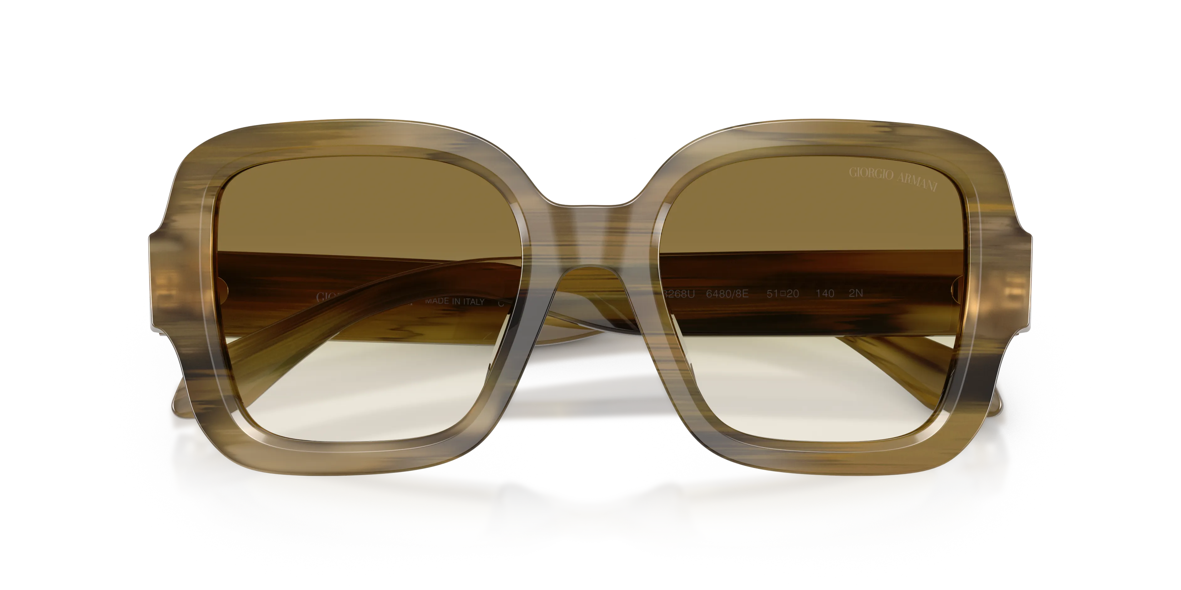 Giorgio Armani AR8268U 64808E Occhiali da sole Acetato Verde Verde Squadrata Normale Sfumato - immagine 2