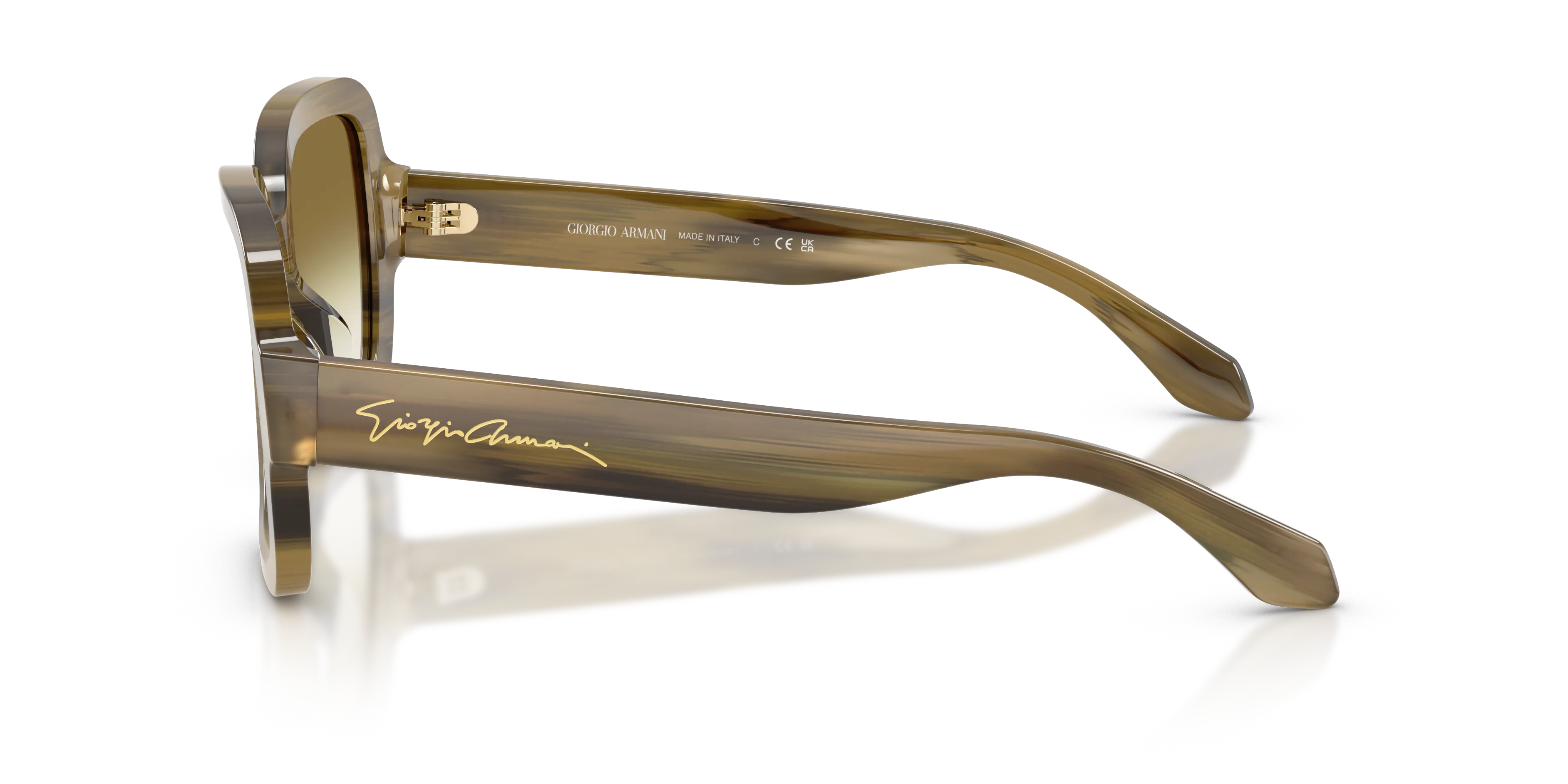 Giorgio Armani AR8268U 64808E Occhiali da sole Acetato Verde Verde Squadrata Normale Sfumato - immagine 4