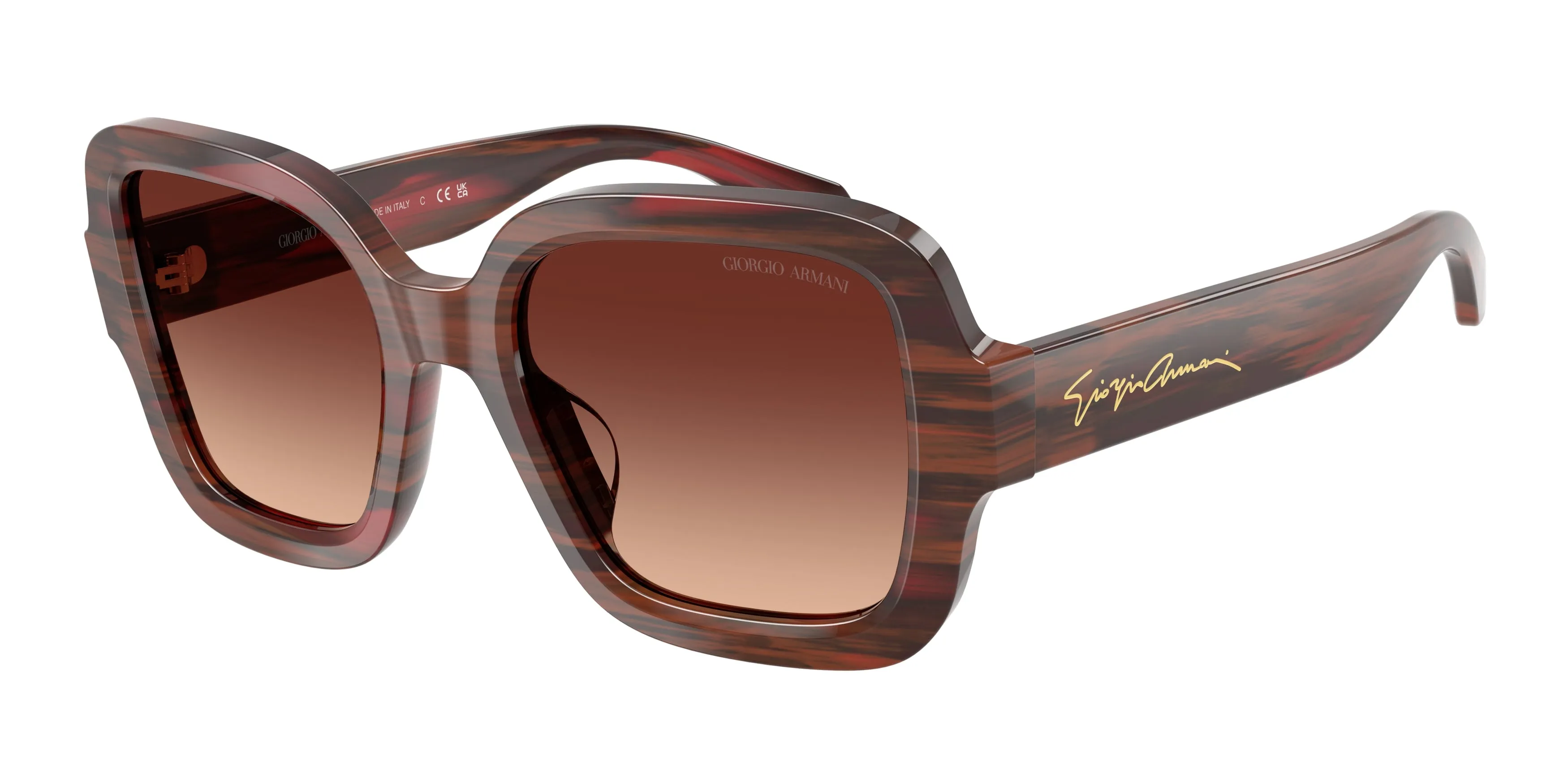 Giorgio Armani AR8268U 647913 Occhiali da sole Acetato Viola Marrone Squadrata Normale Sfumato - immagine 1