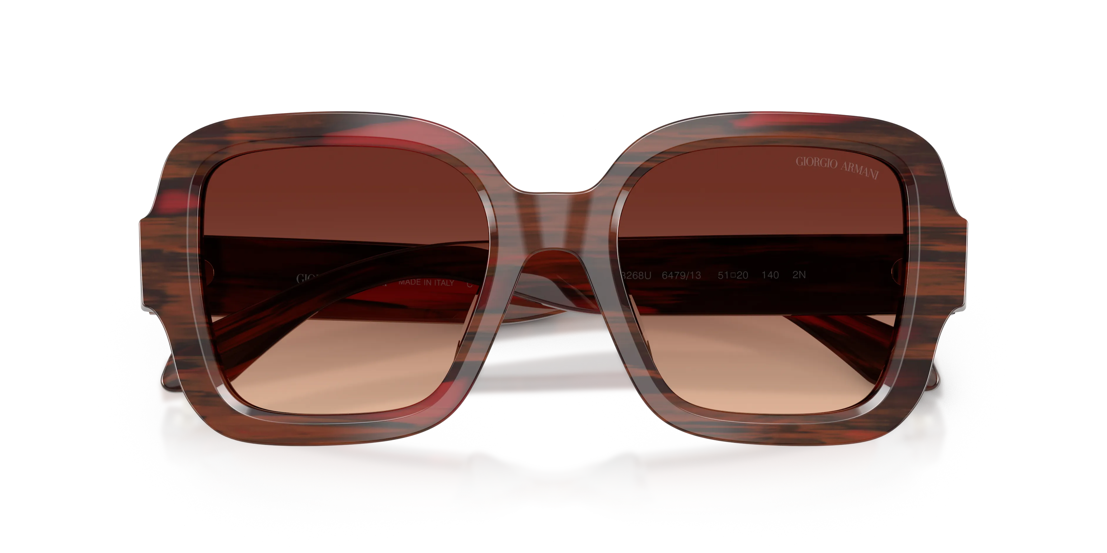 Giorgio Armani AR8268U 647913 Occhiali da sole Acetato Viola Marrone Squadrata Normale Sfumato - immagine 2