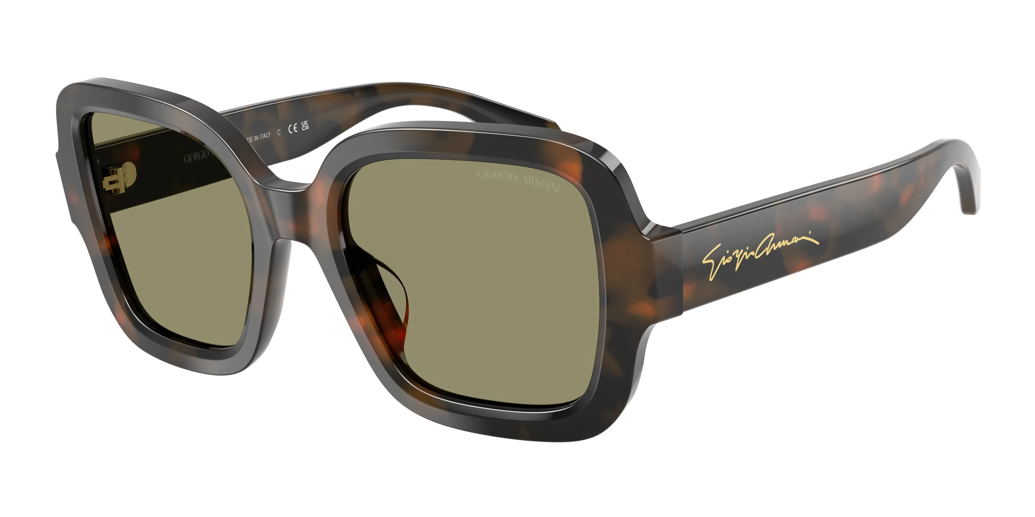 Giorgio Armani AR8268U 64782A Occhiali da sole Acetato Tartaruga Verde Squadrata Normale - immagine 1
