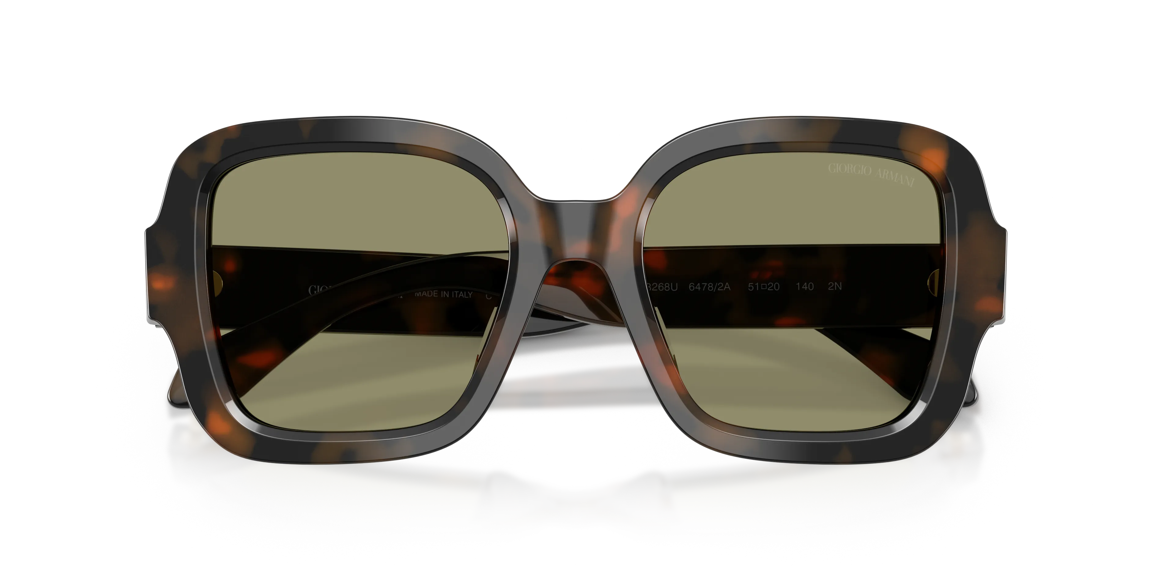 Giorgio Armani AR8268U 64782A Occhiali da sole Acetato Tartaruga Verde Squadrata Normale - immagine 2