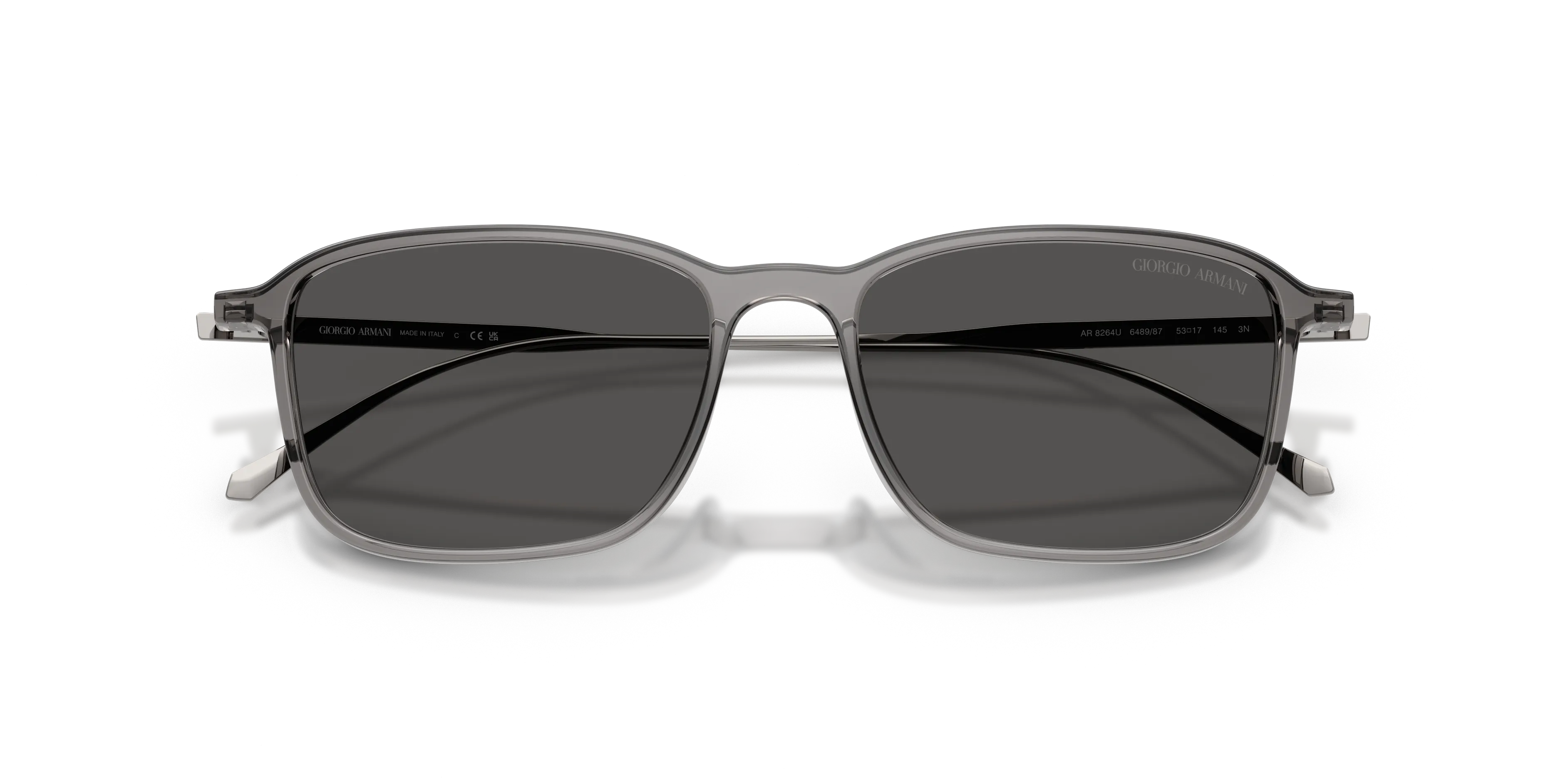 Giorgio Armani AR8264U 648987 Occhiali da sole Iniettato Grigio Grigio Squadrata Normale - immagine 2