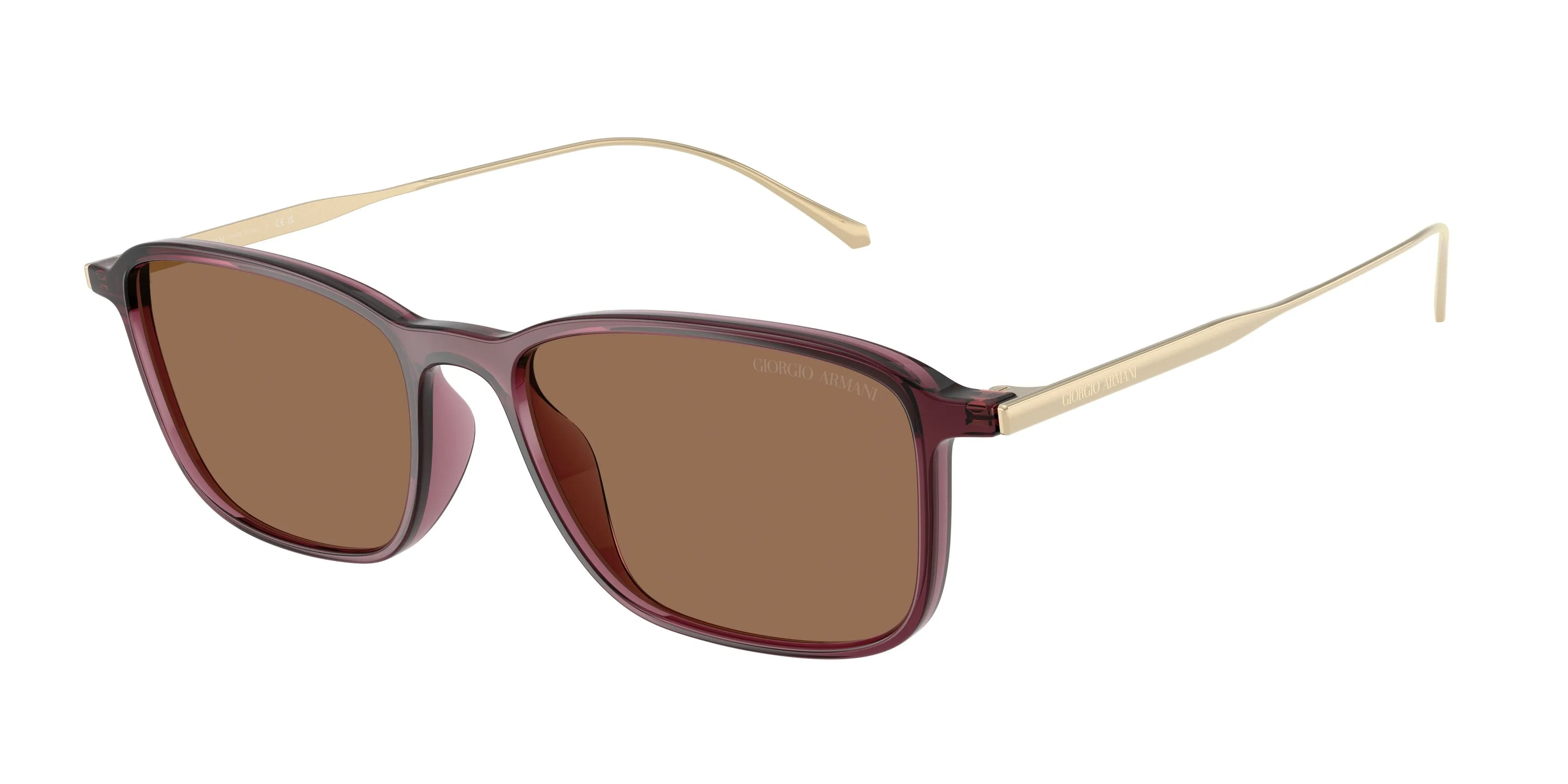 Giorgio Armani AR8264U 648773 Occhiali da sole Iniettato Rosso Marrone Squadrata Normale - immagine 1