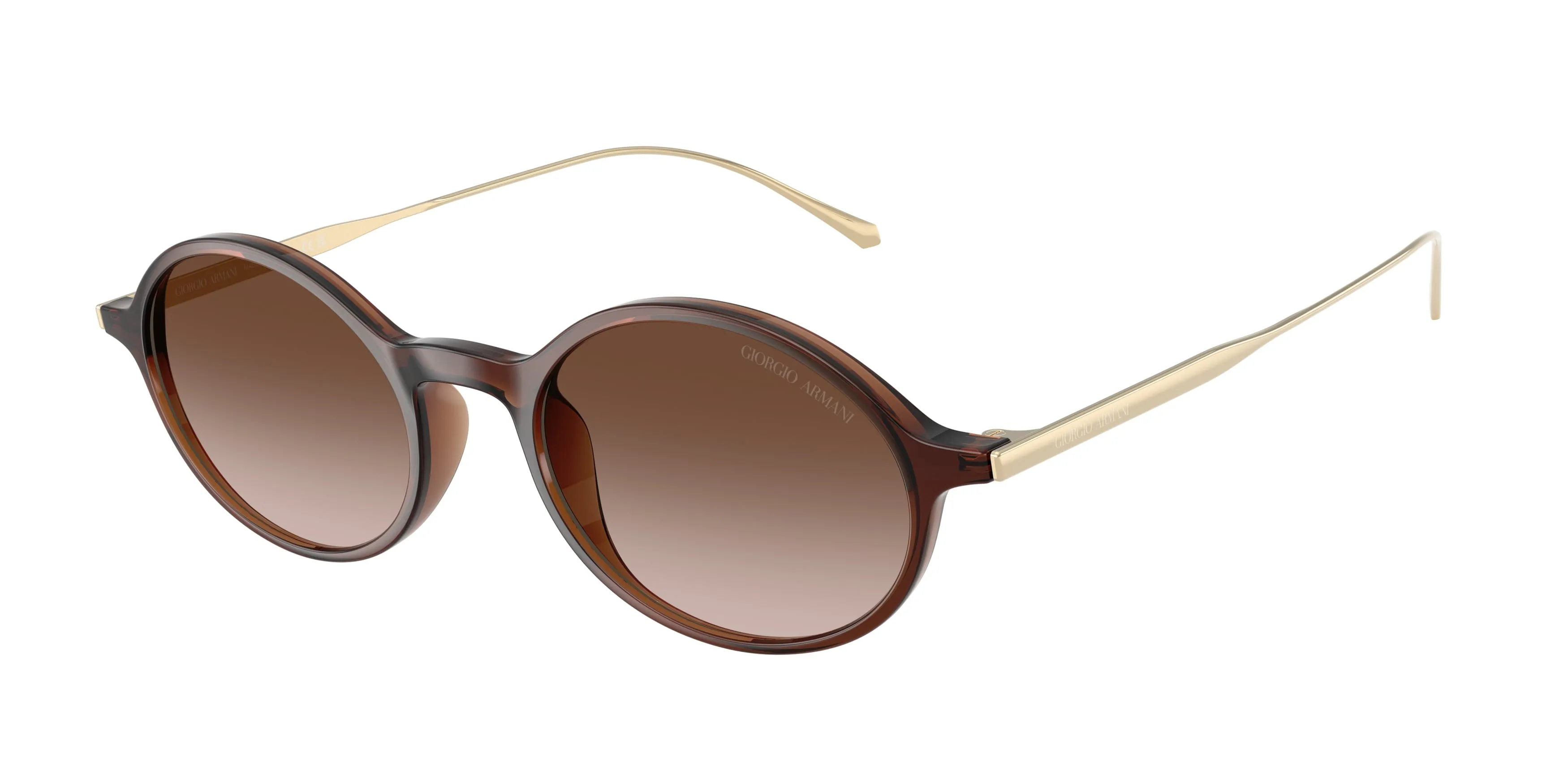 Giorgio Armani AR8263U 648413 Occhiali da sole Iniettato Marrone Marrone Rotonda Normale Sfumato - immagine 1
