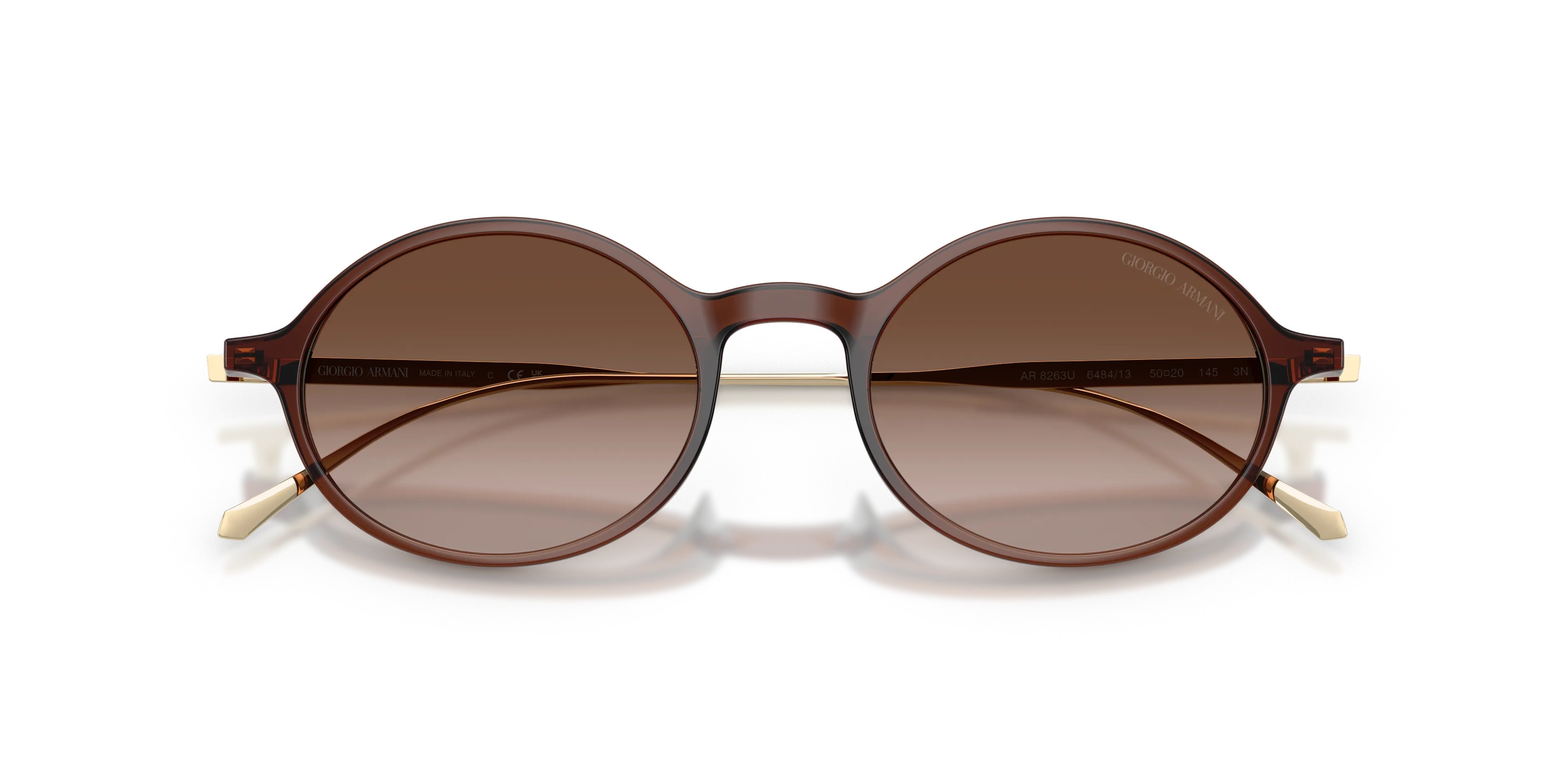 Giorgio Armani AR8263U 648413 Occhiali da sole Iniettato Marrone Marrone Rotonda Normale Sfumato - immagine 2