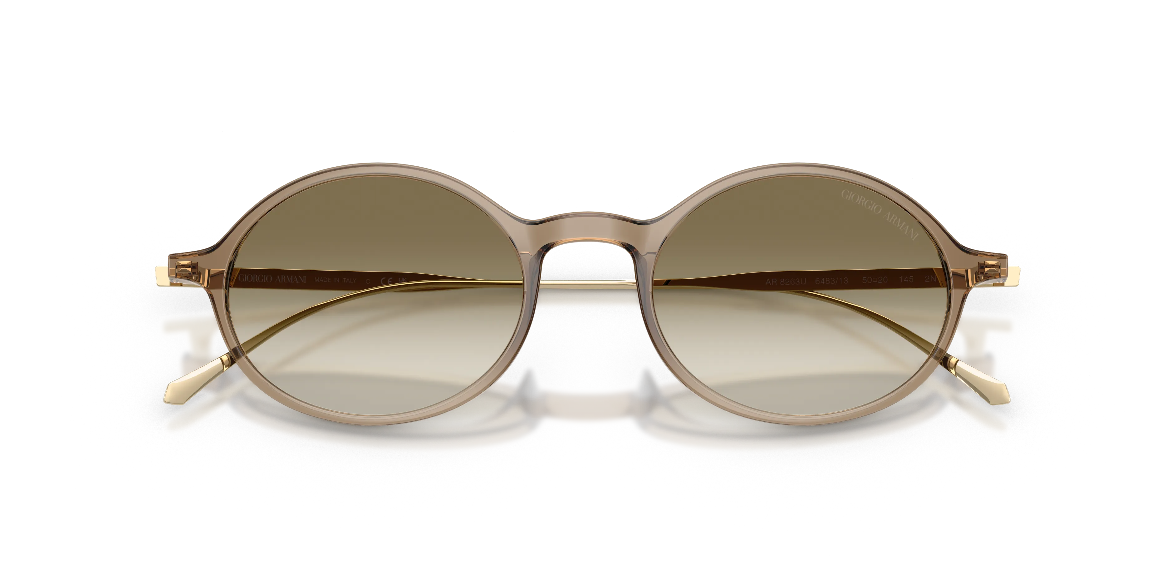 Giorgio Armani AR8263U 648313 Occhiali da sole Iniettato Verde Marrone Rotonda Normale Sfumato - immagine 2