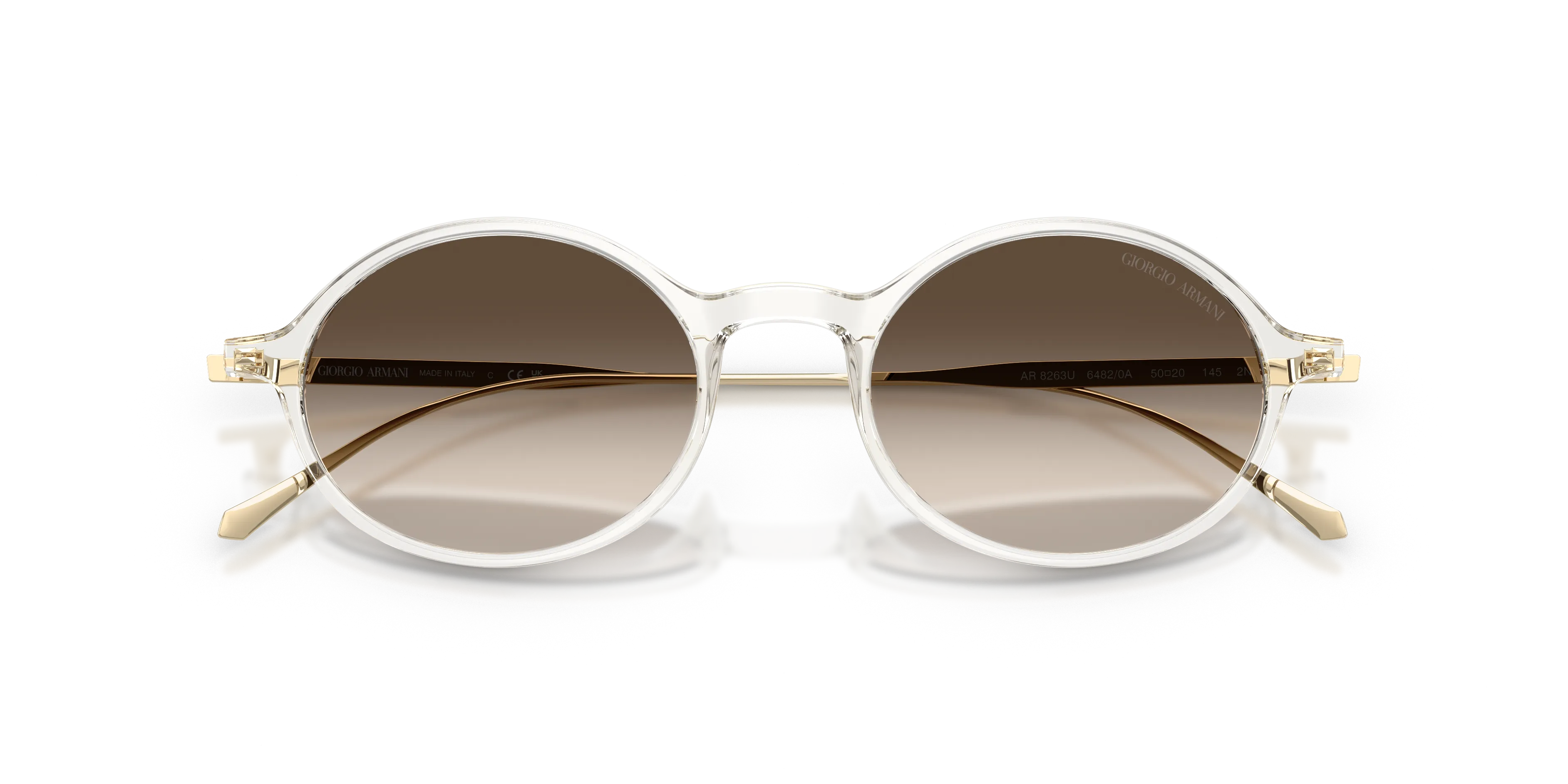 Giorgio Armani AR8263U 64820A Occhiali da sole Iniettato Giallo Marrone Rotonda Normale Sfumato - immagine 2