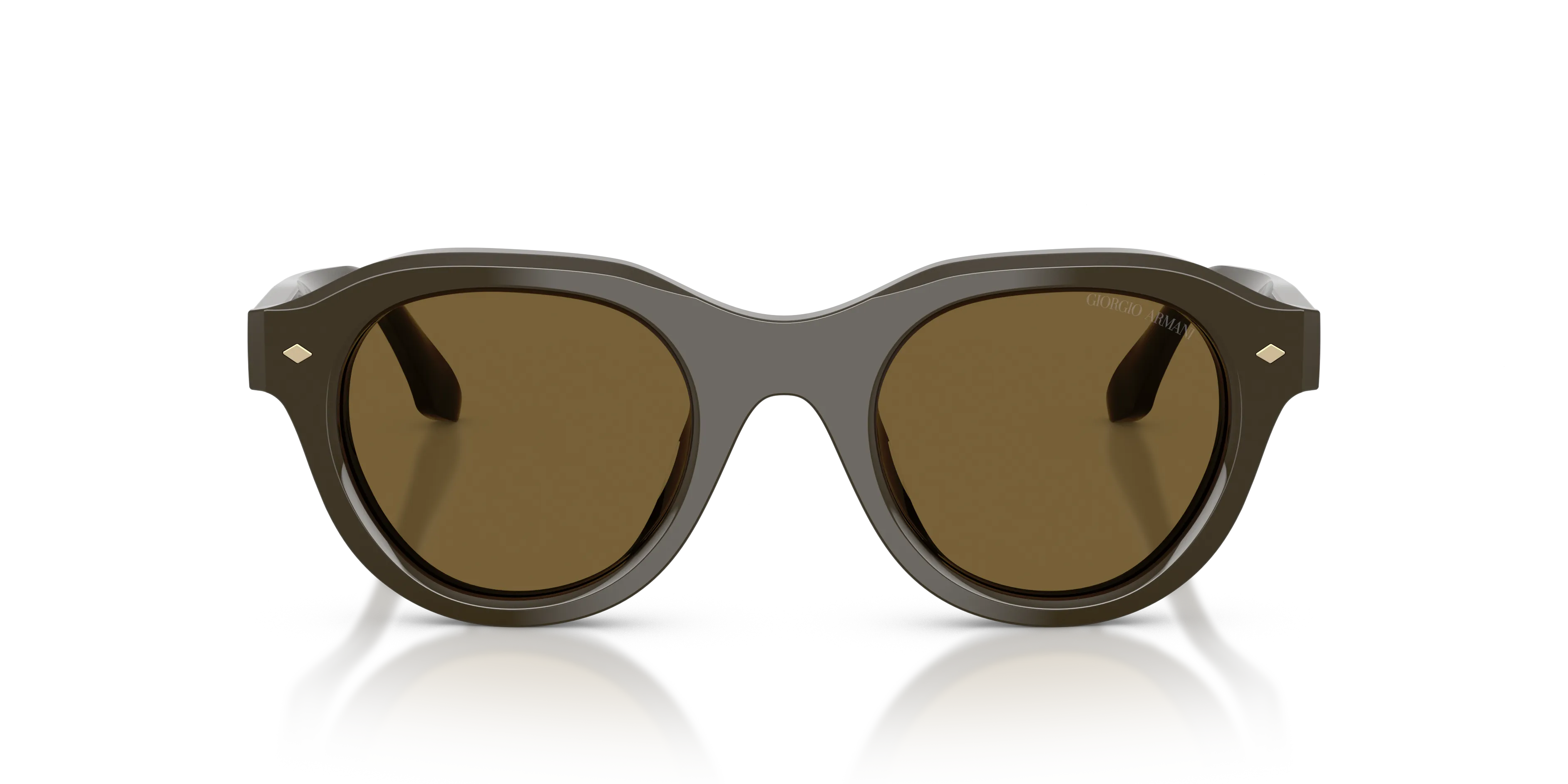 Giorgio Armani AR8261U 643473 Occhiali da sole Acetato Verde Marrone Rotonda Normale - immagine 3
