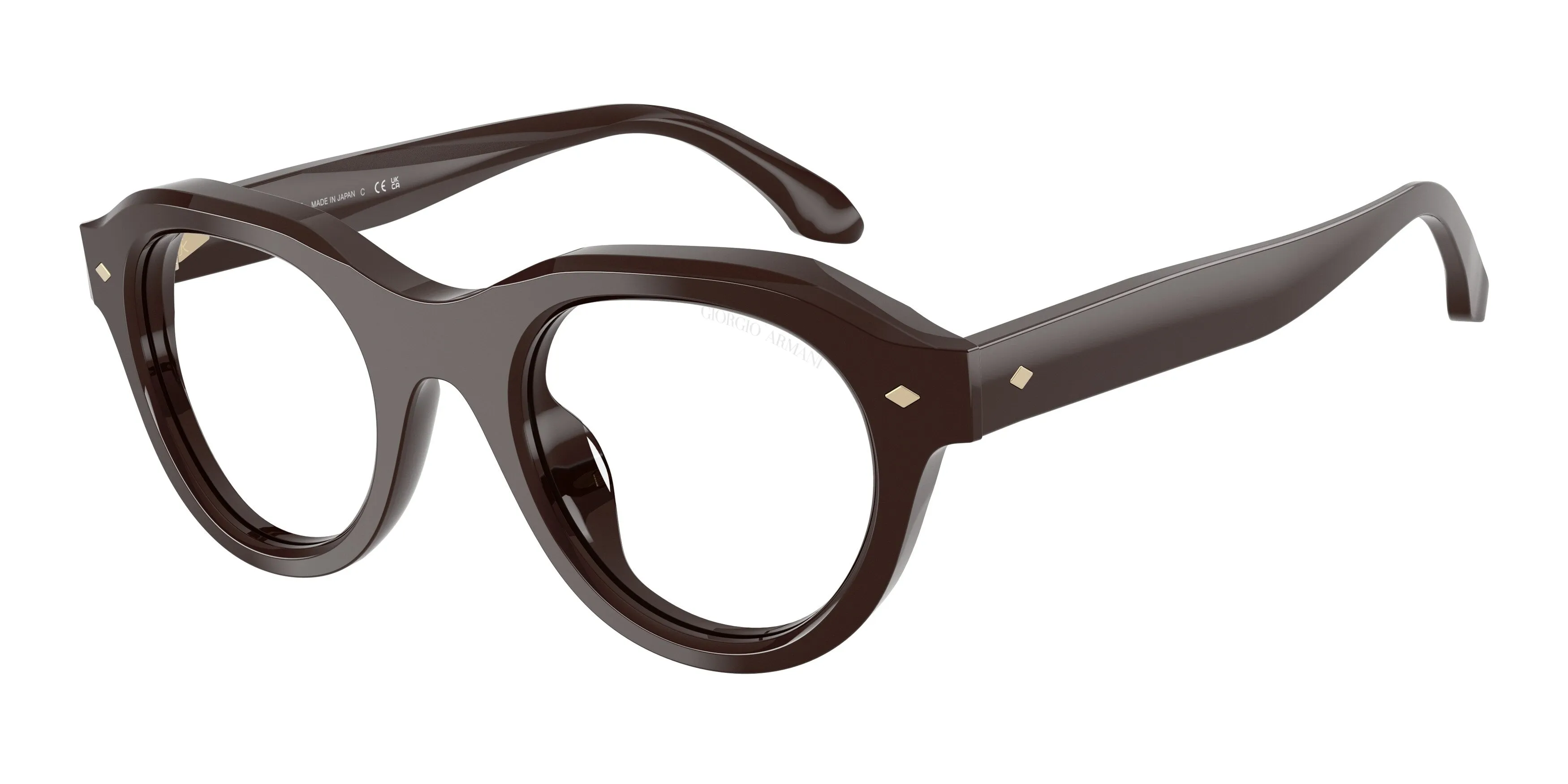 Giorgio Armani AR8261U 64321W Occhiali da sole Acetato Marrone Trasparente Rotonda Normale - immagine 1