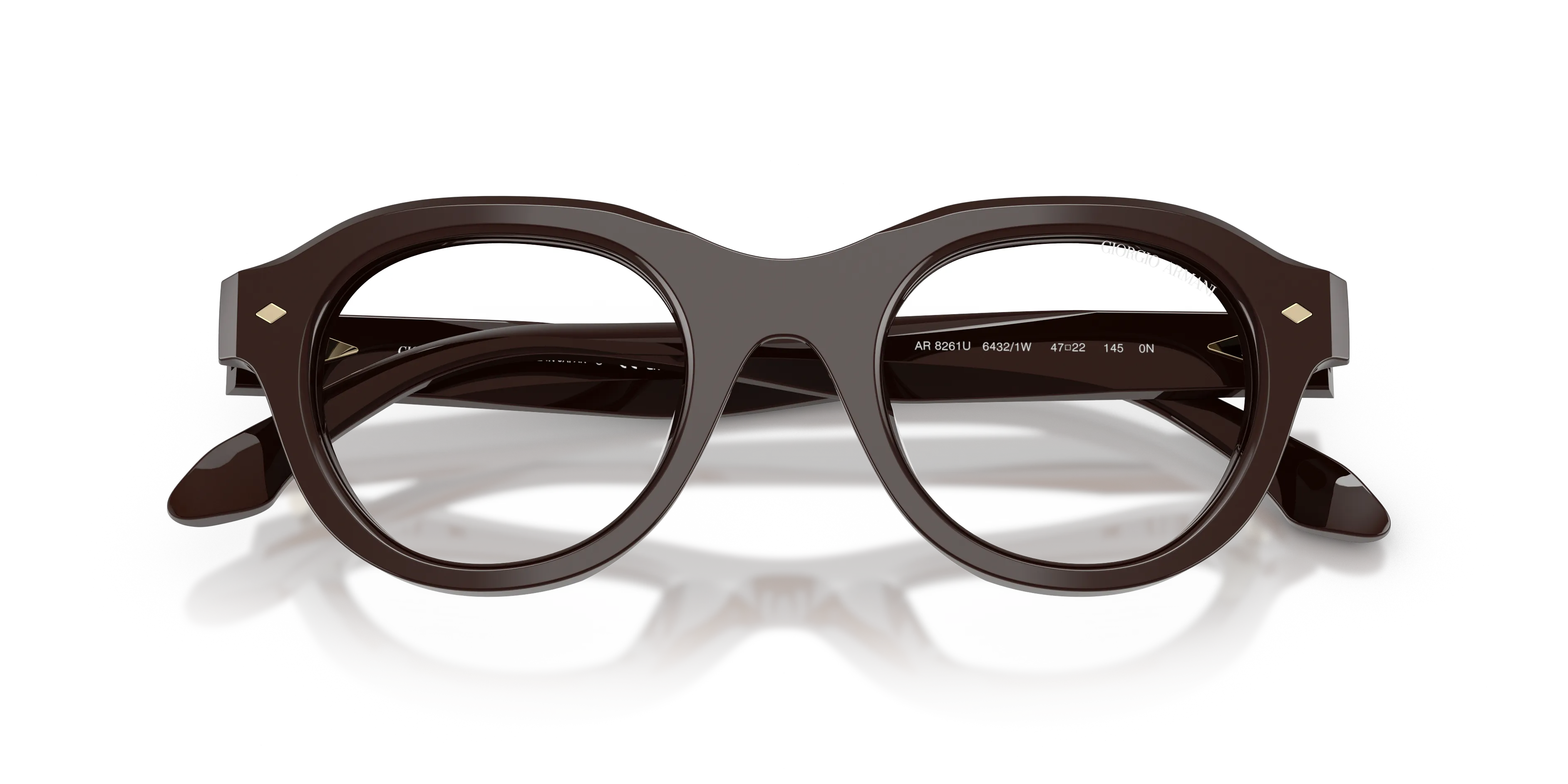 Giorgio Armani AR8261U 64321W Occhiali da sole Acetato Marrone Trasparente Rotonda Normale - immagine 2