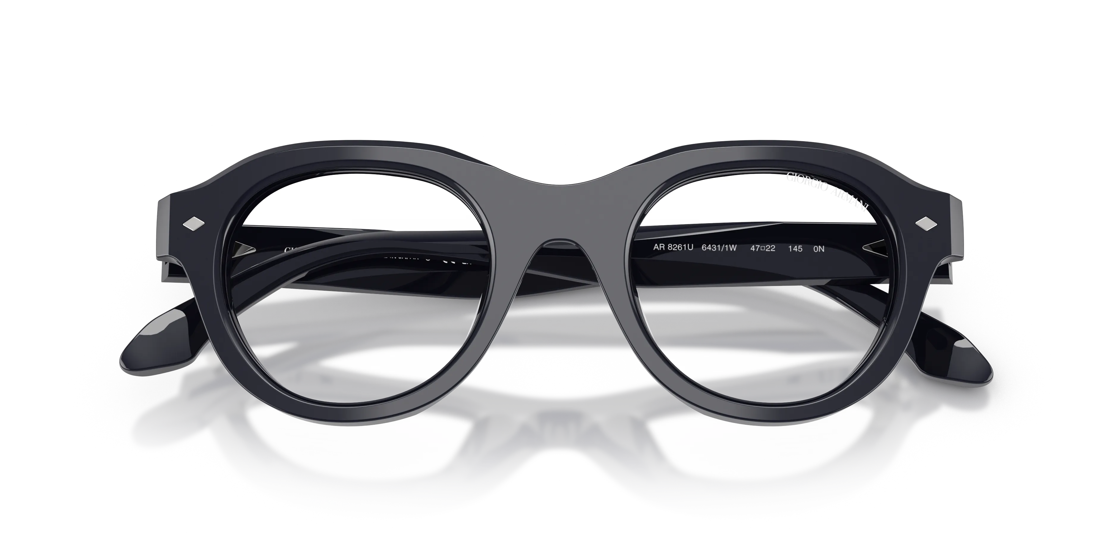 Giorgio Armani AR8261U 64311W Occhiali da sole Acetato Blu Trasparente Rotonda Normale - immagine 2