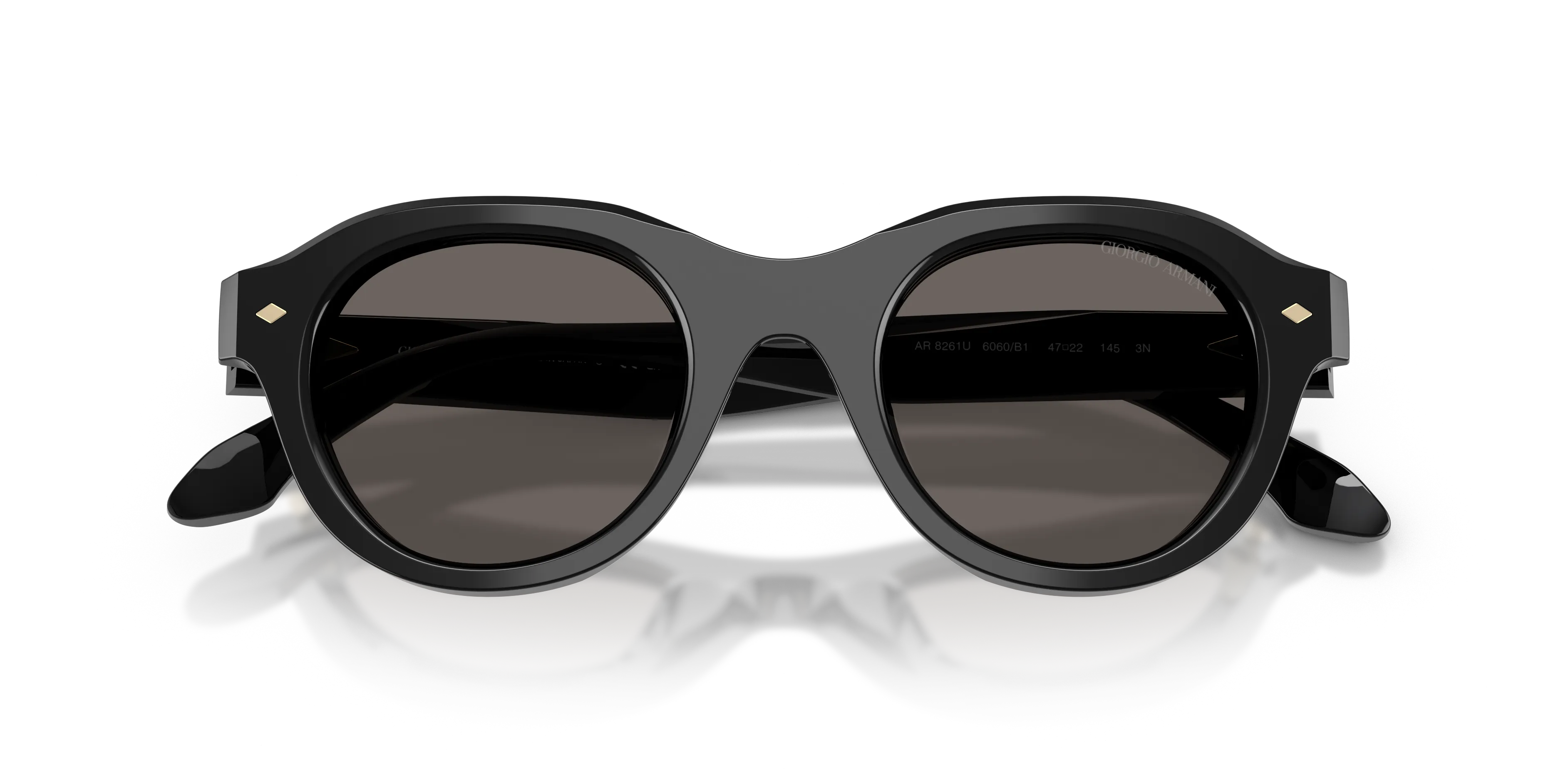 Giorgio Armani AR8261U 6060B1 Occhiali da sole Acetato Nero Grigio Rotonda Normale - immagine 2