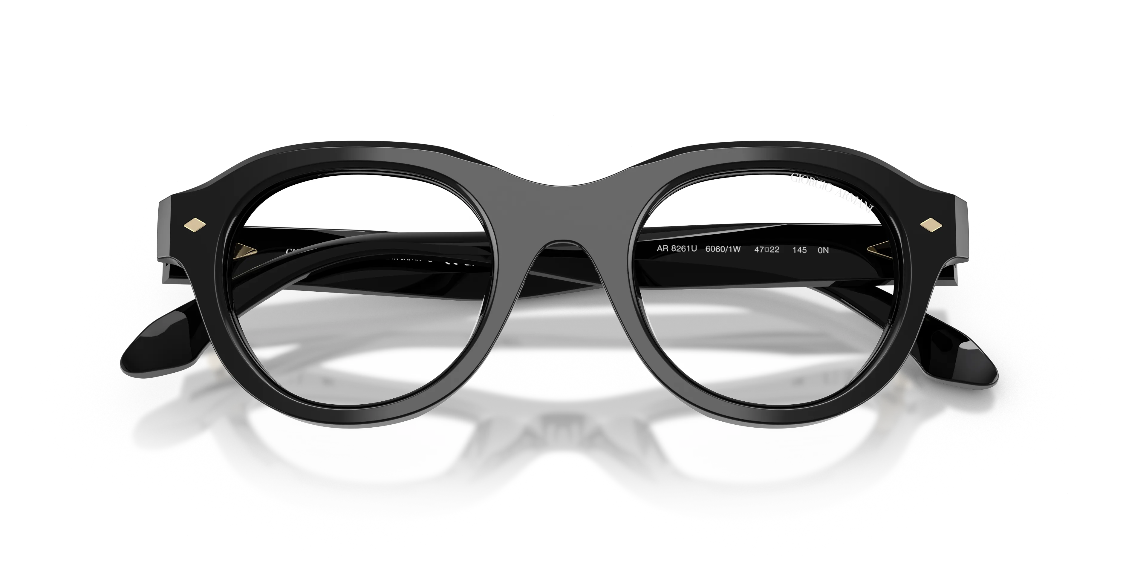 Giorgio Armani AR8261U 60601W Occhiali da sole Acetato Nero Trasparente Rotonda Normale - immagine 2