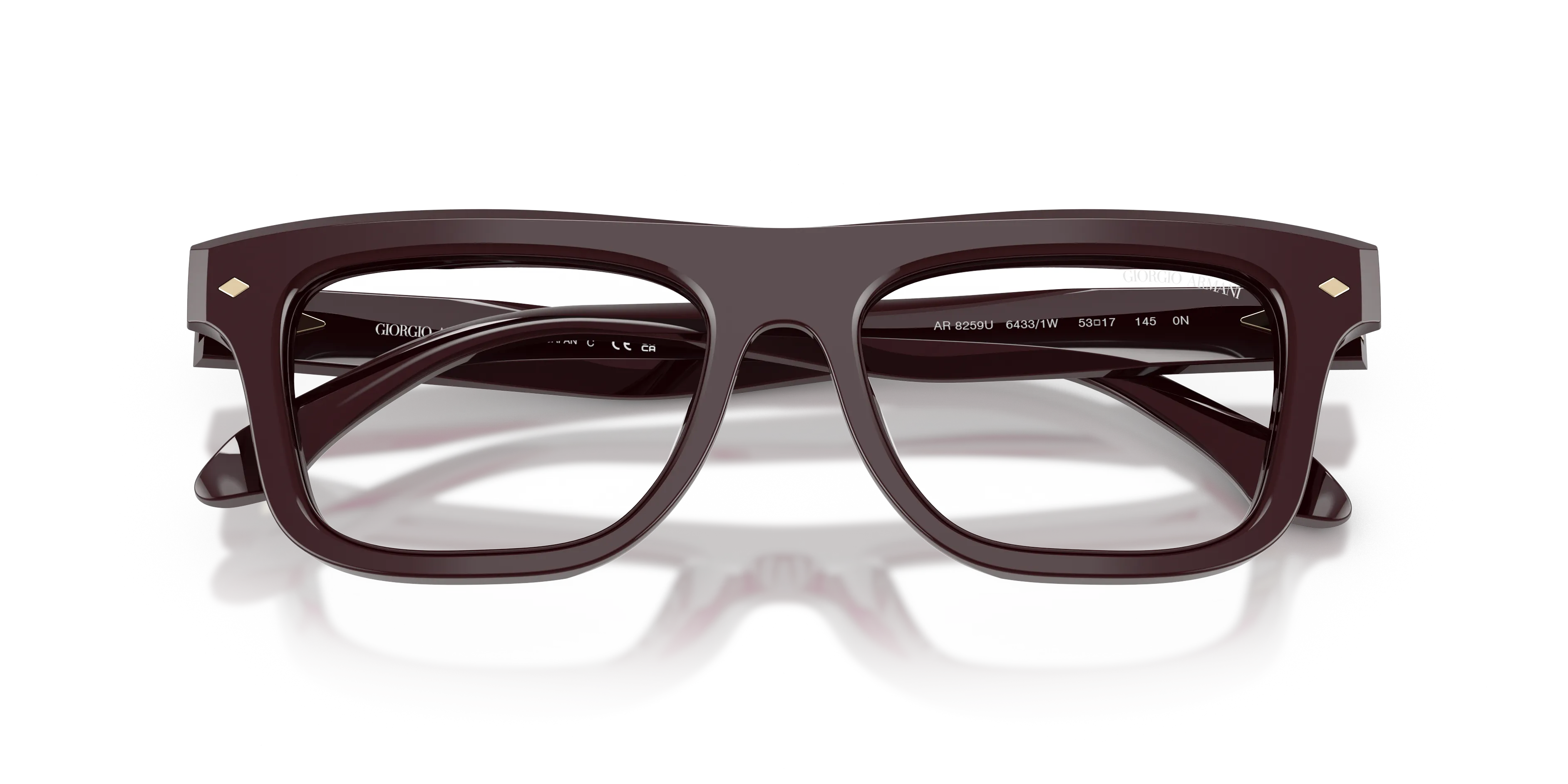 Giorgio Armani AR8259U 64331W Occhiali da sole Acetato Rosso Trasparente Pillow Normale - immagine 2