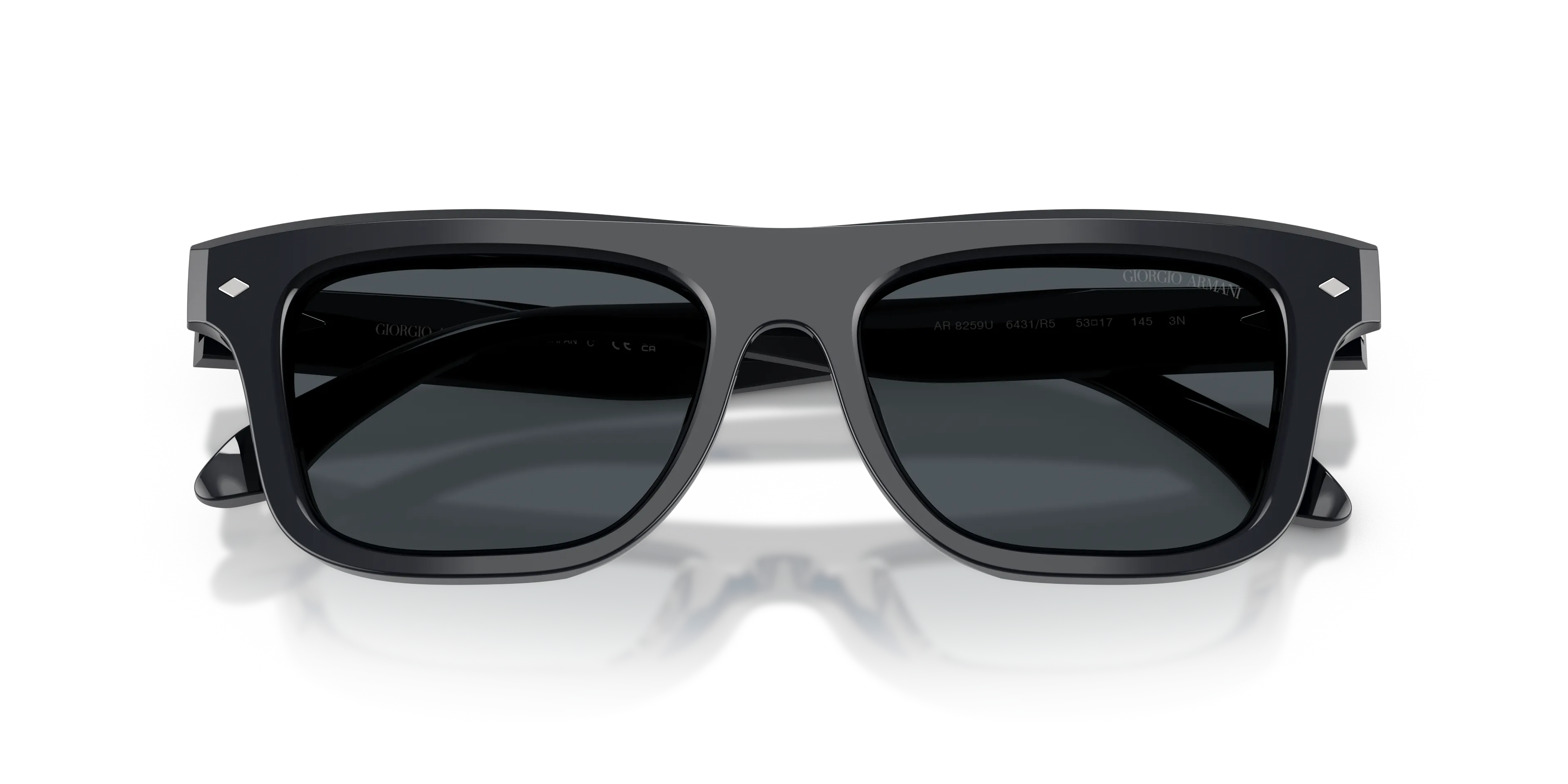 Giorgio Armani AR8259U 6431R5 Occhiali da sole Acetato Blu Grigio Pillow Normale - immagine 2