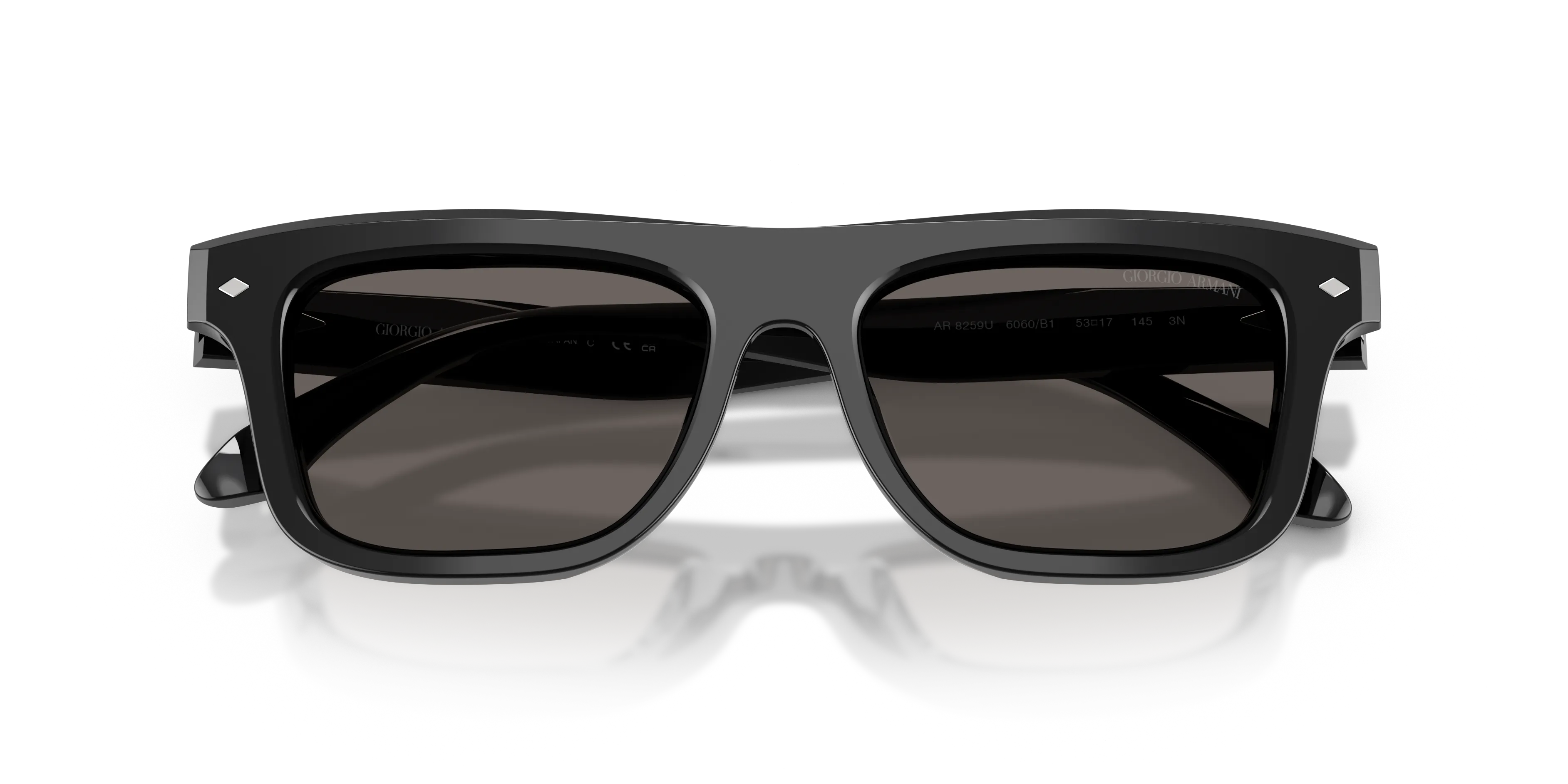 Giorgio Armani AR8259U 6060B1 Occhiali da sole Acetato Nero Grigio Pillow Normale - immagine 2