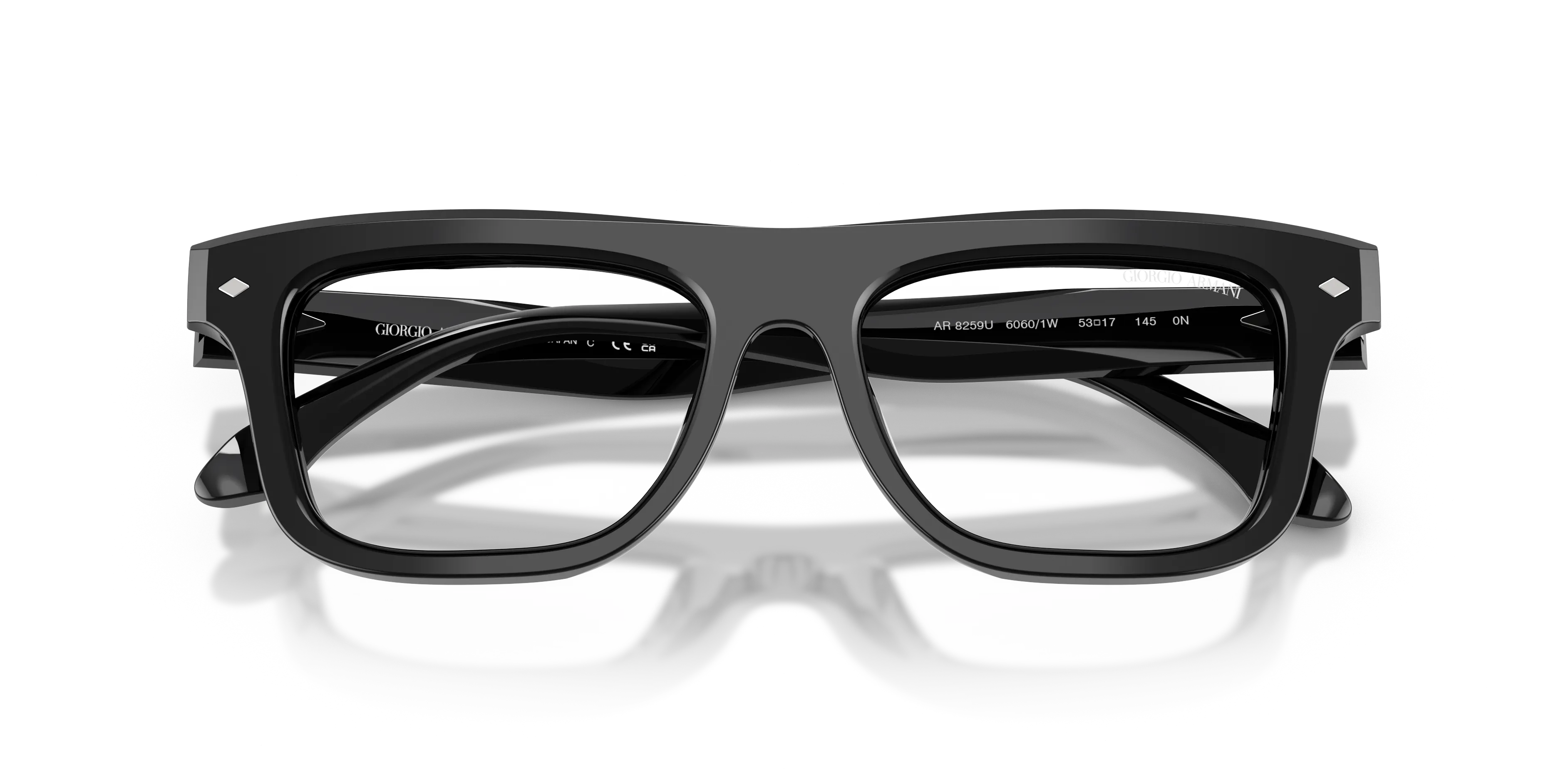 Giorgio Armani AR8259U 60601W Occhiali da sole Acetato Nero Trasparente Pillow Normale - immagine 2