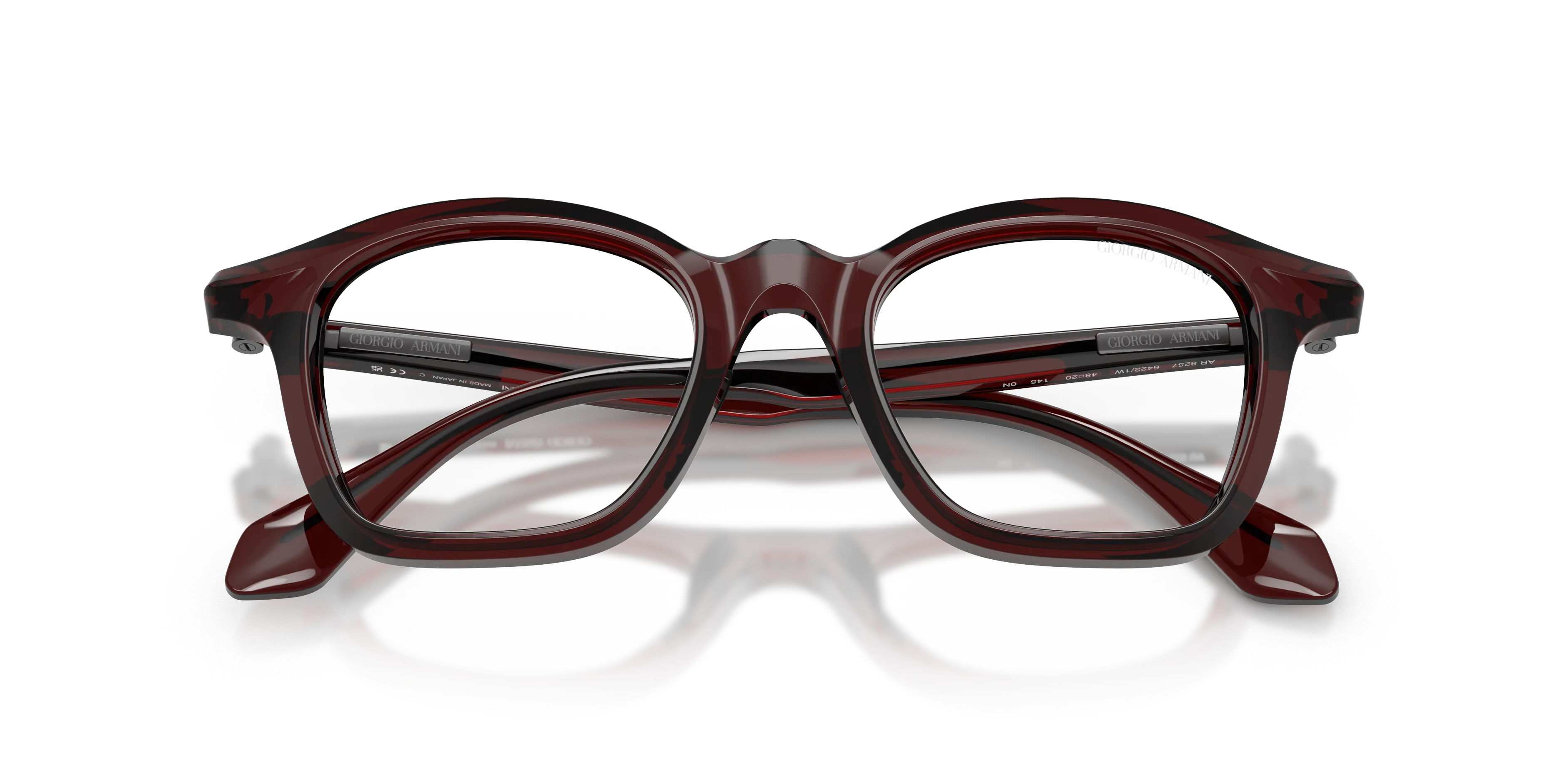 Giorgio Armani AR8257 64221W Occhiali da sole Acetato Rosso Trasparente Pillow Normale - immagine 2