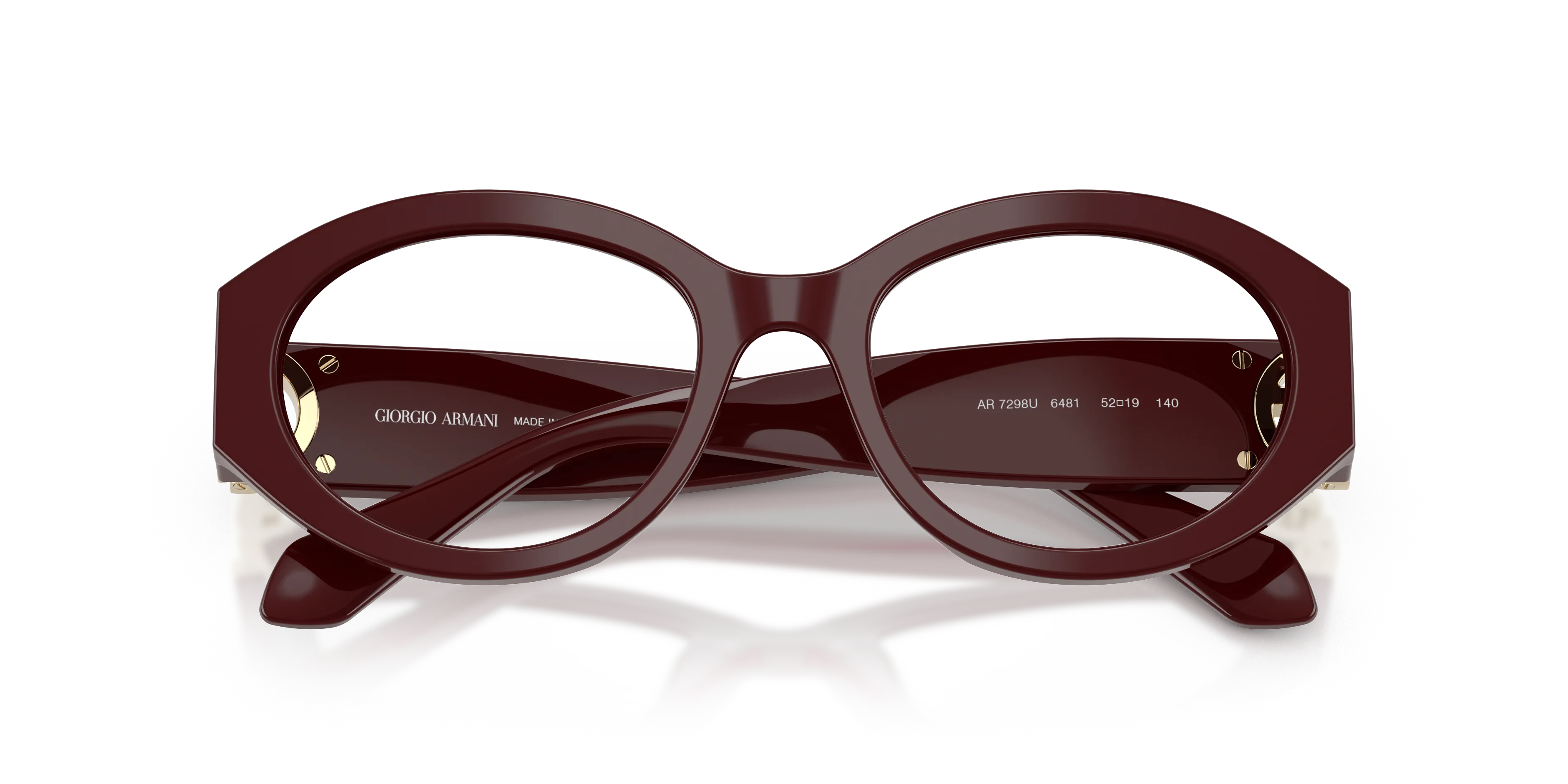 Giorgio Armani AR7298U 6481 Montature da vista Acetato Rosso Trasparente Rotonda Normale - immagine 2