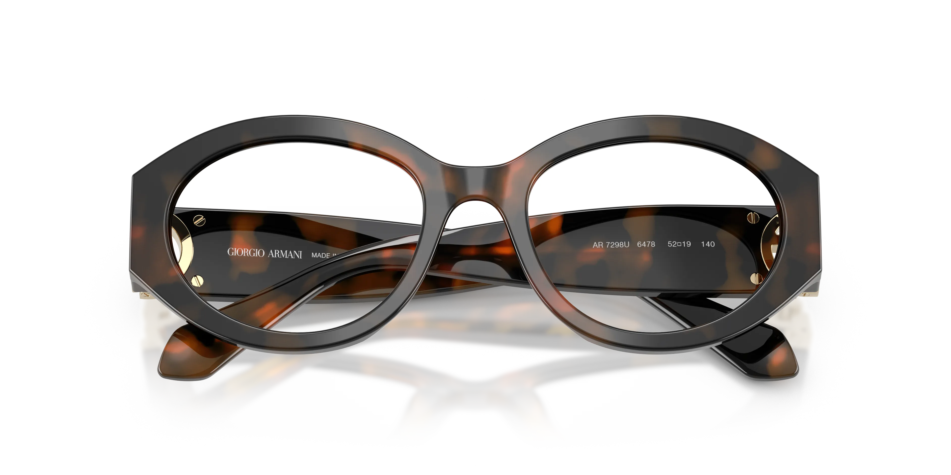 Giorgio Armani AR7298U 6478 Montature da vista Acetato Tartaruga Trasparente Rotonda Normale - immagine 2