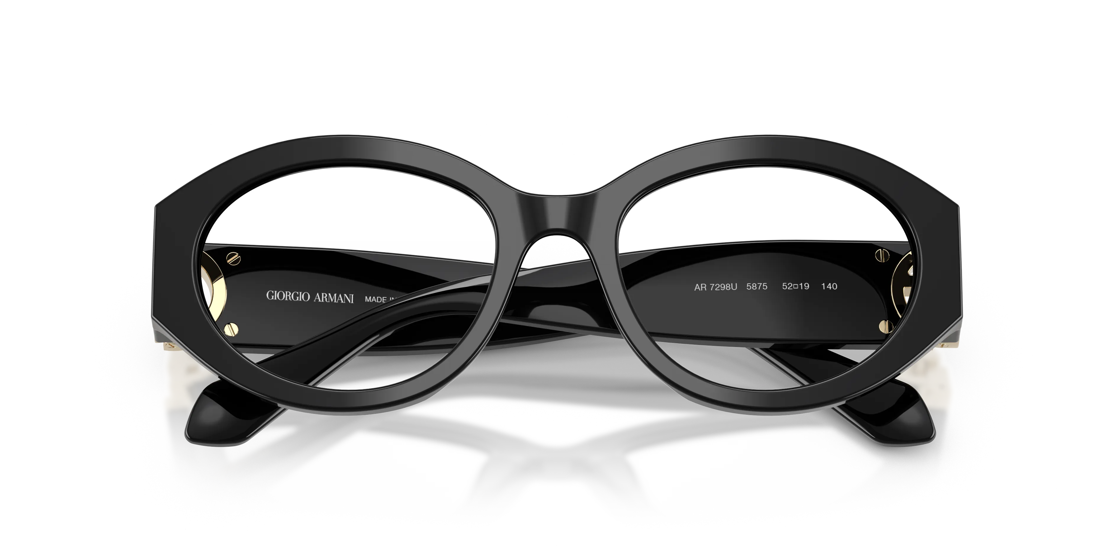 Giorgio Armani AR7298U 5875 Montature da vista Acetato Nero Trasparente Rotonda Normale - immagine 2