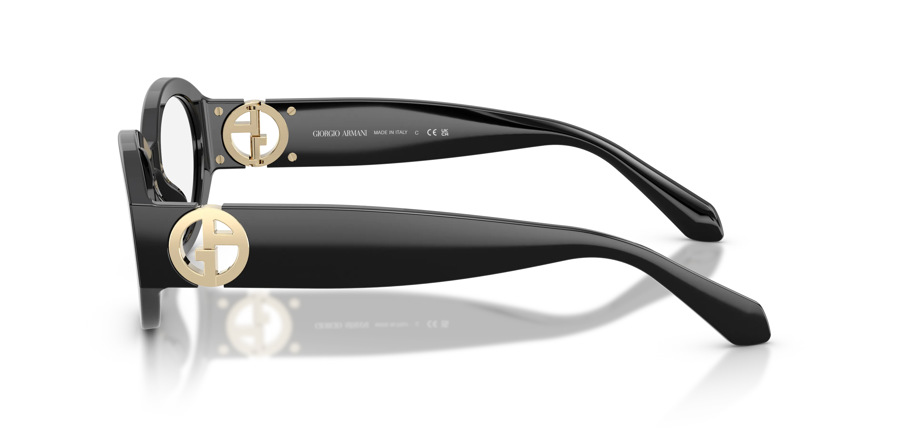 Giorgio Armani AR7298U 5875 Montature da vista Acetato Nero Trasparente Rotonda Normale - immagine 4