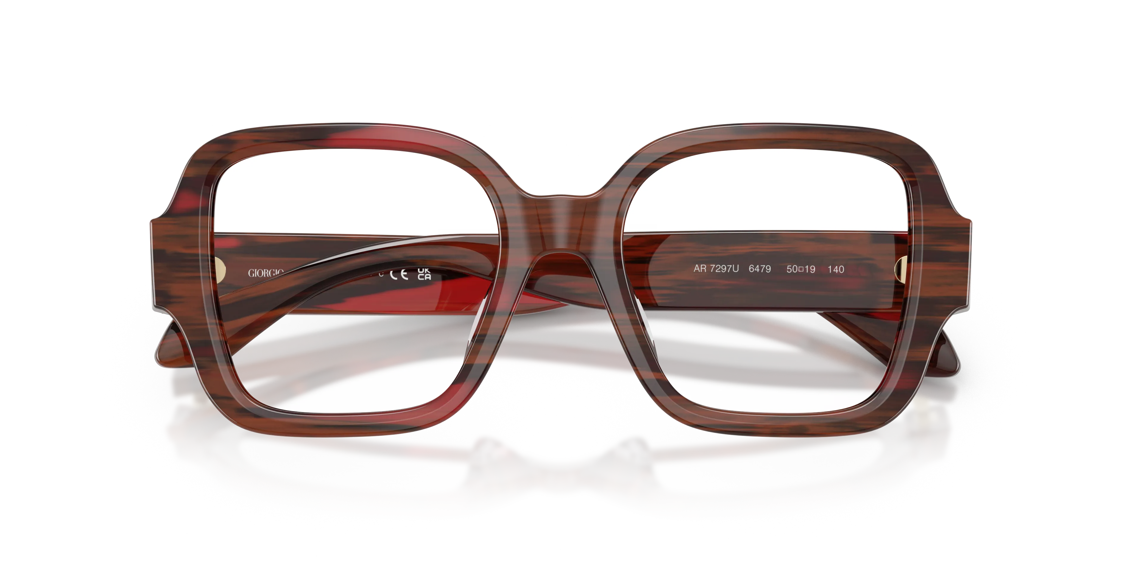 Giorgio Armani AR7297U 6479 Montature da vista Acetato Viola Trasparente Squadrata Normale - immagine 2