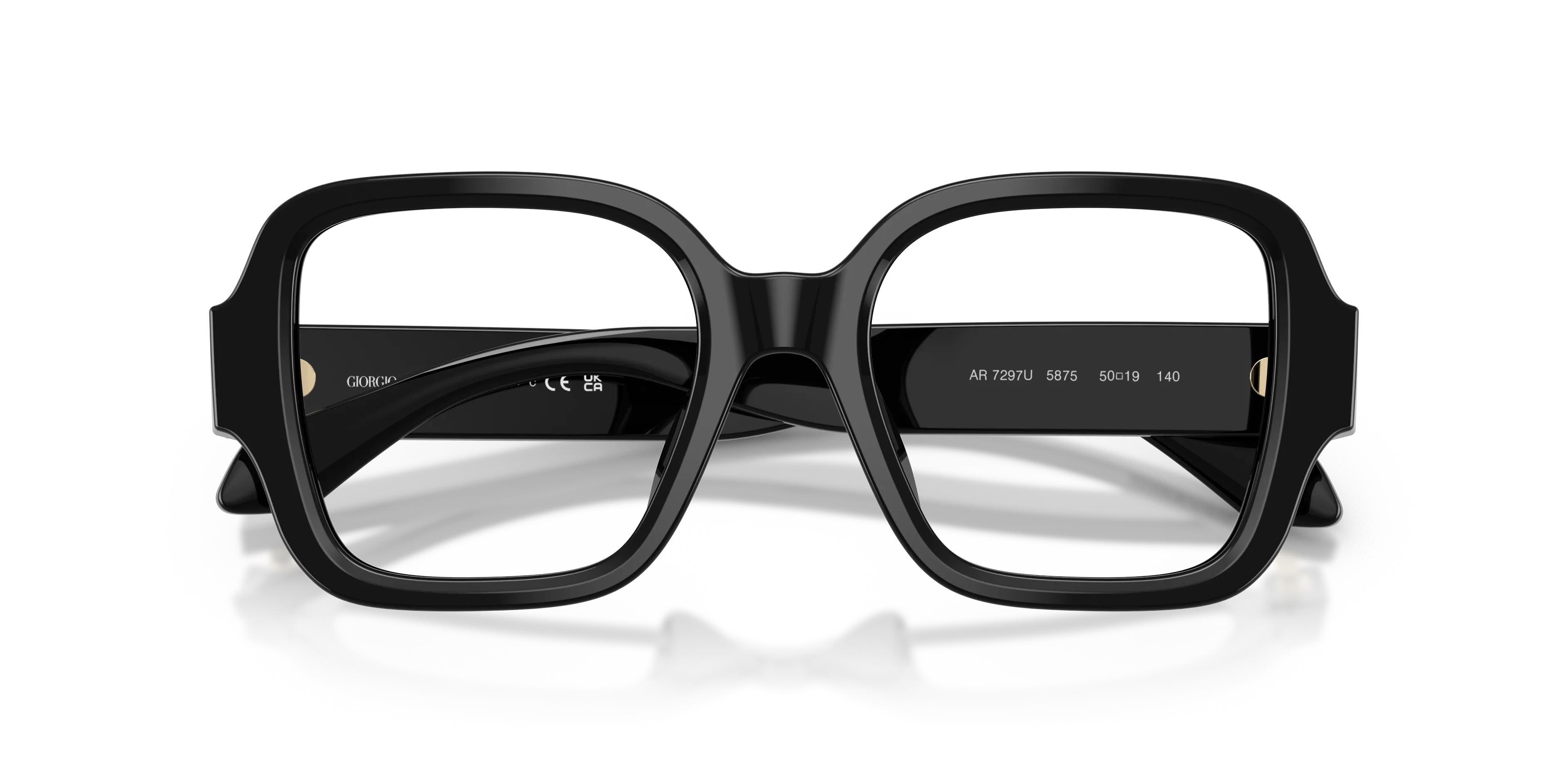 Giorgio Armani AR7297U 5875 Montature da vista Acetato Nero Trasparente Squadrata Normale - immagine 2